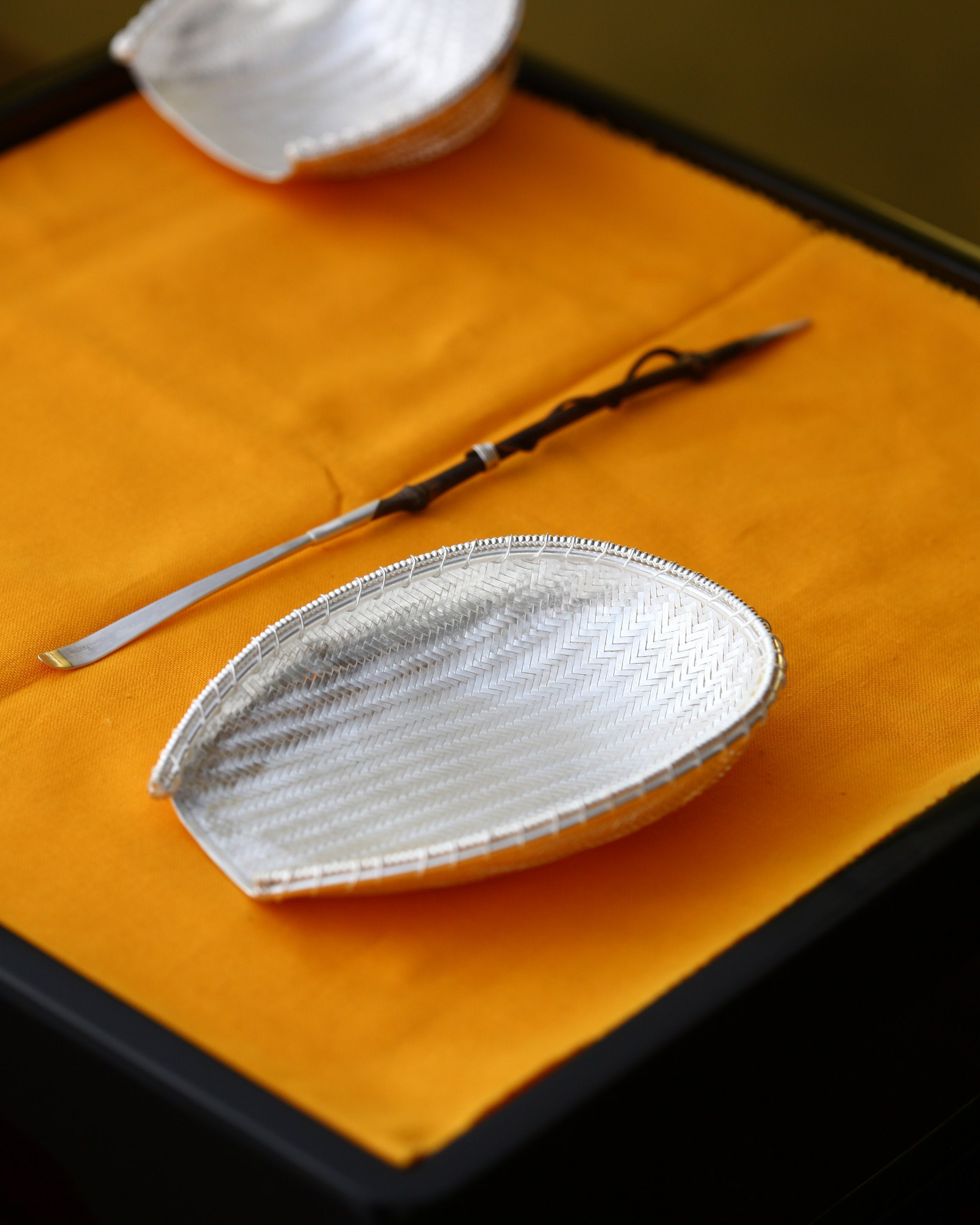 日进斗金纯银 纯金 茶漏、茶则、茶拨