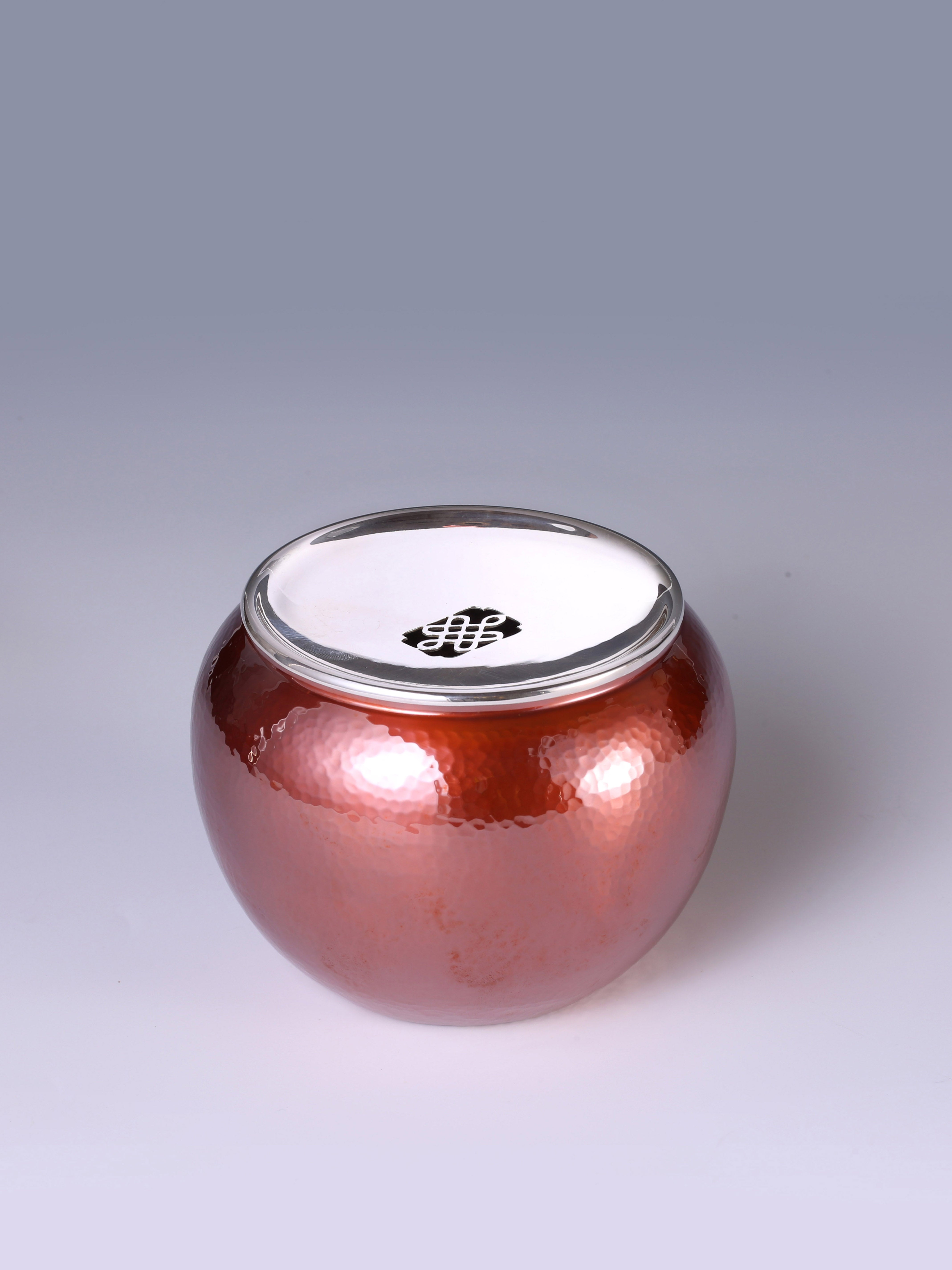 如意纹铜包银建水