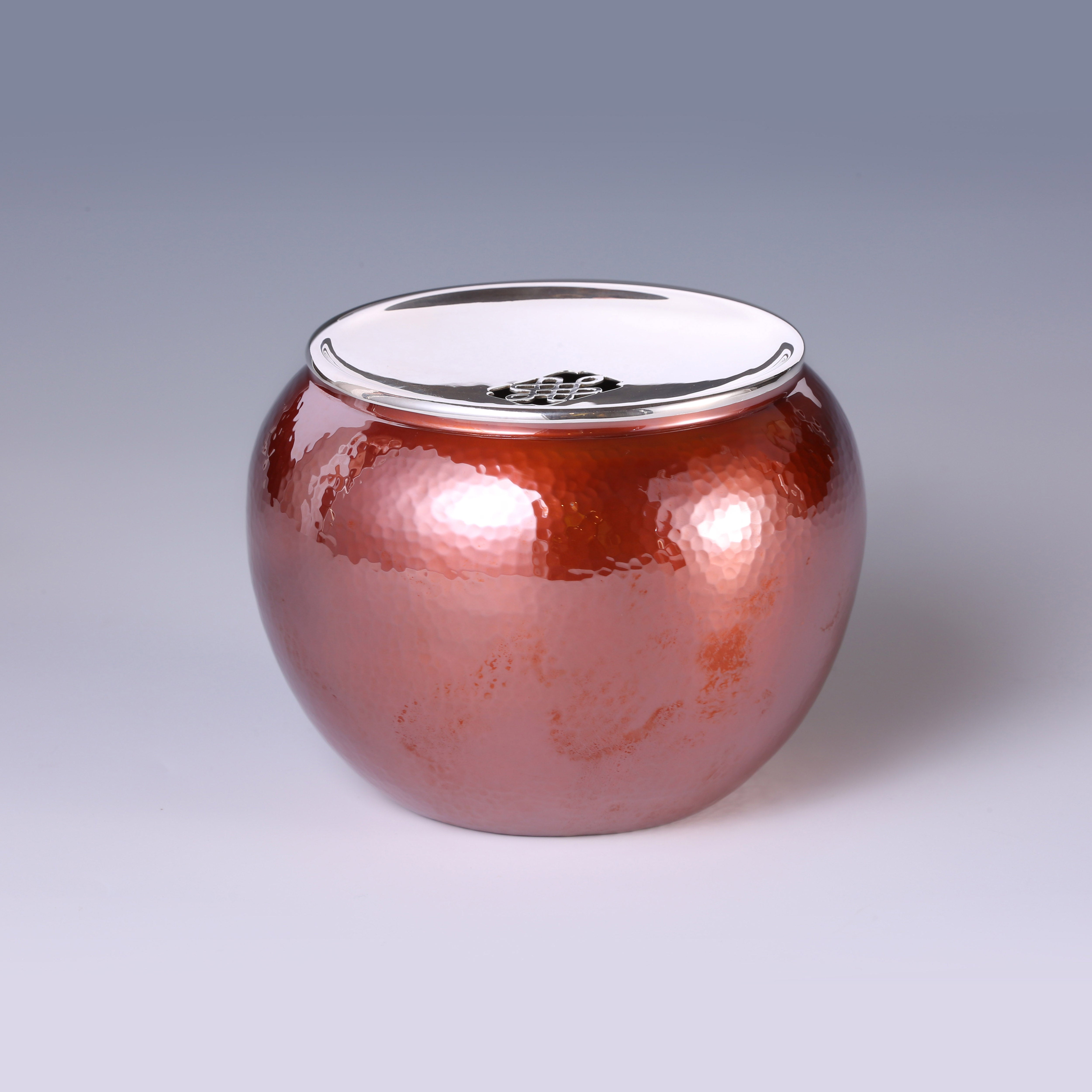 如意纹铜包银建水