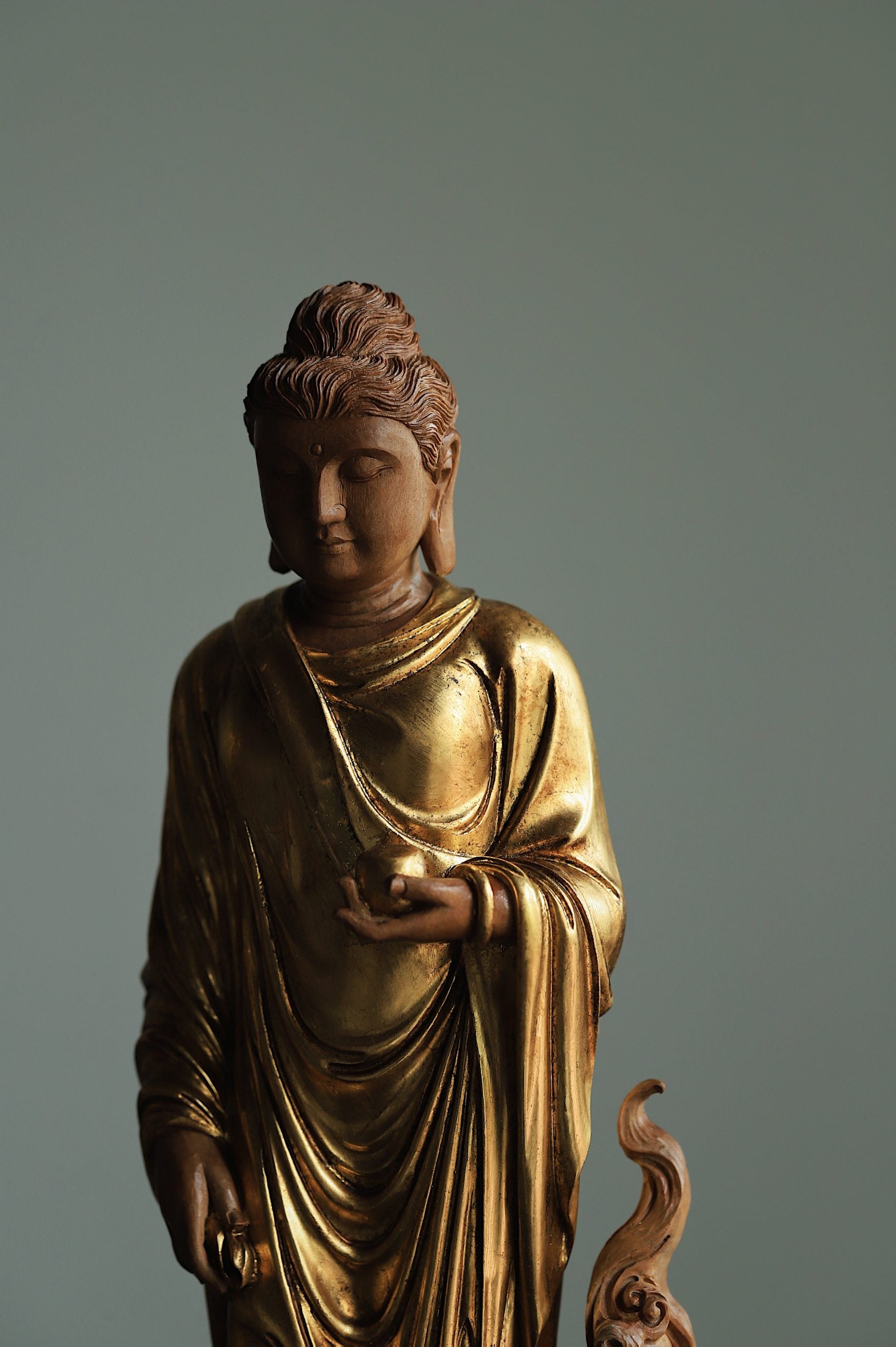Submerged Old Sandalwood Gilded Shakyamuni