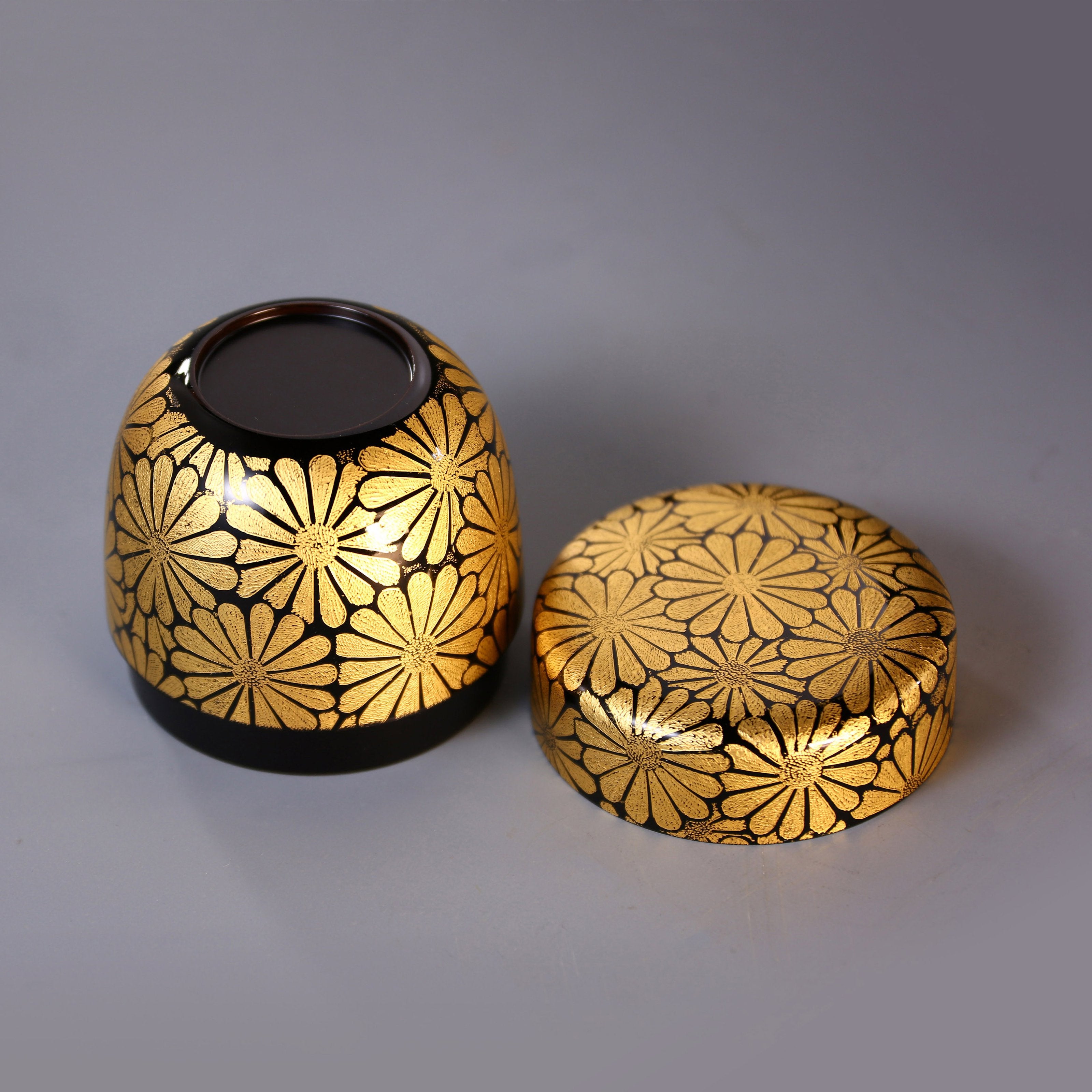 十月金秋 ——輪島塗菊花紋沈金茶棗