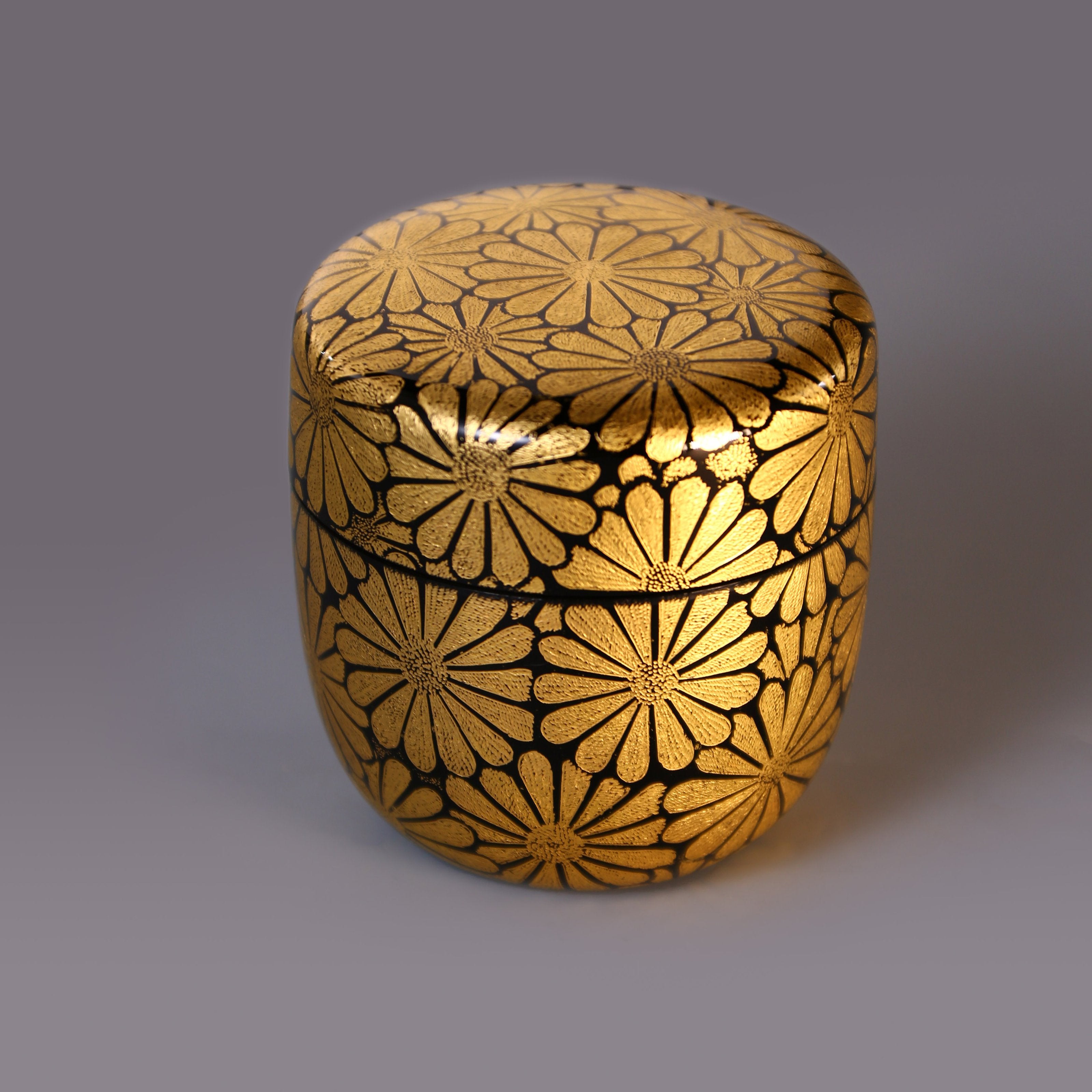 十月金秋 ——輪島塗菊花紋沈金茶棗