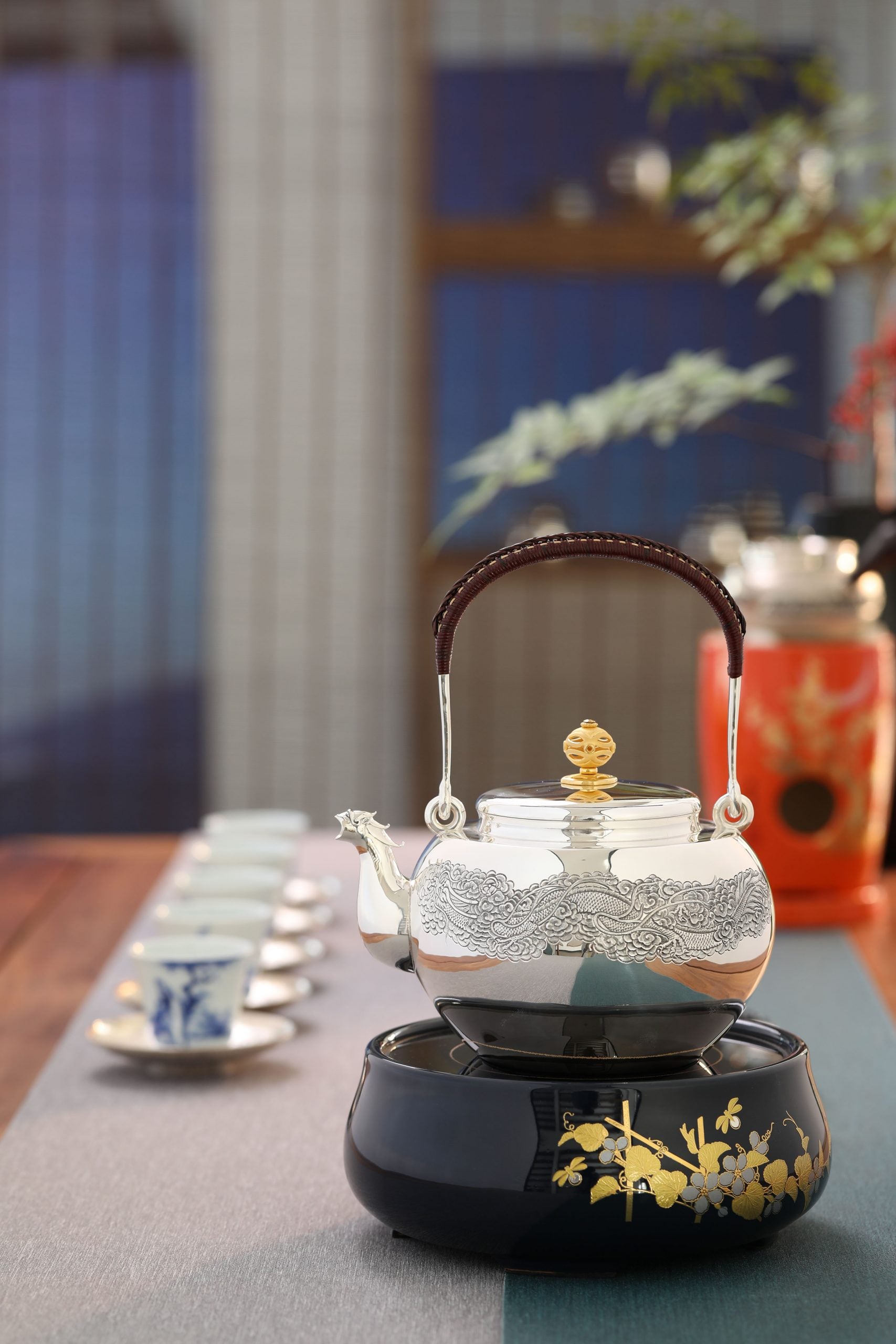 Beast-mouth Cloud Dragon Silver Pot