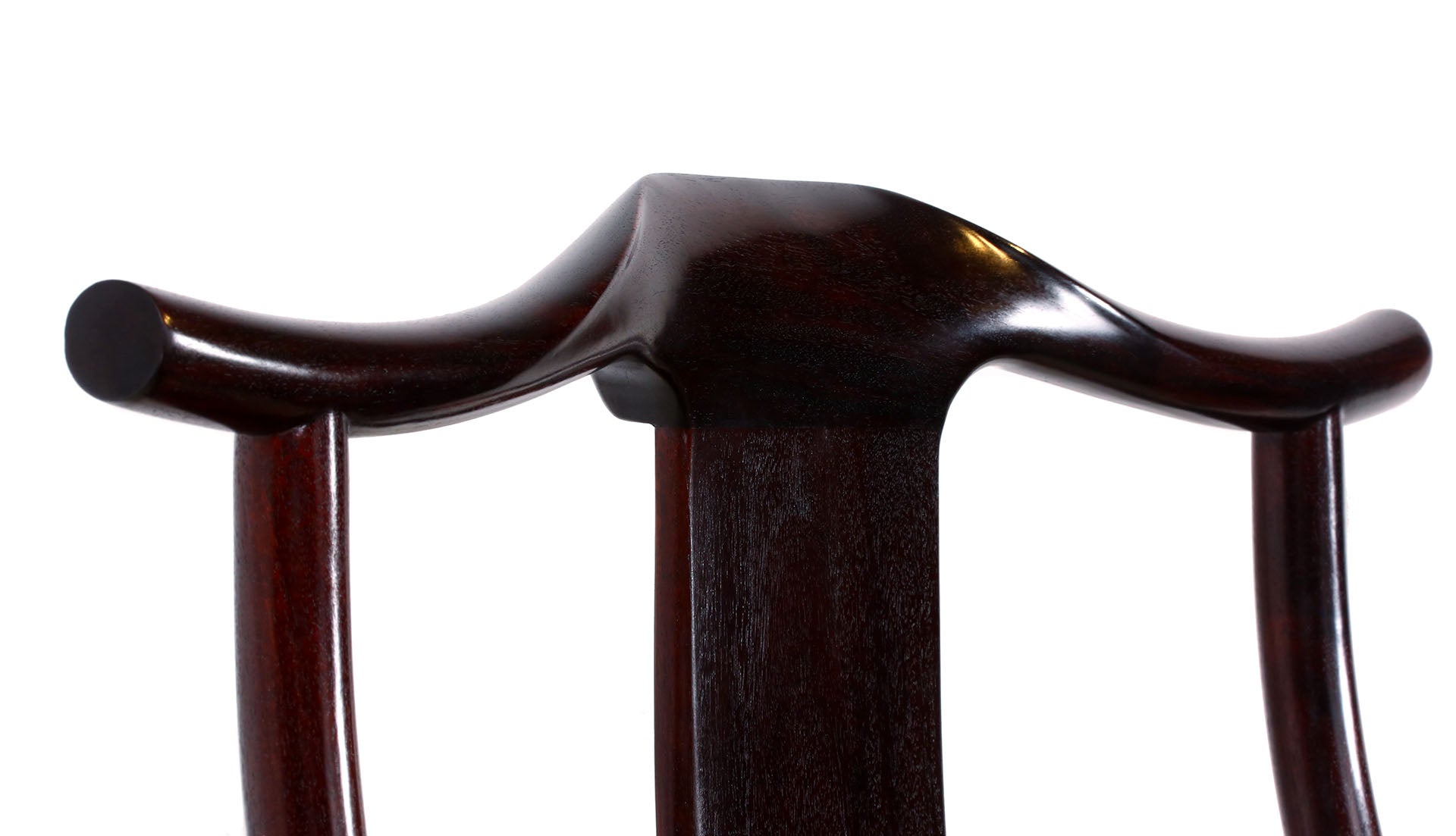 Zambian rosewood official's hat chair with four protruding ends