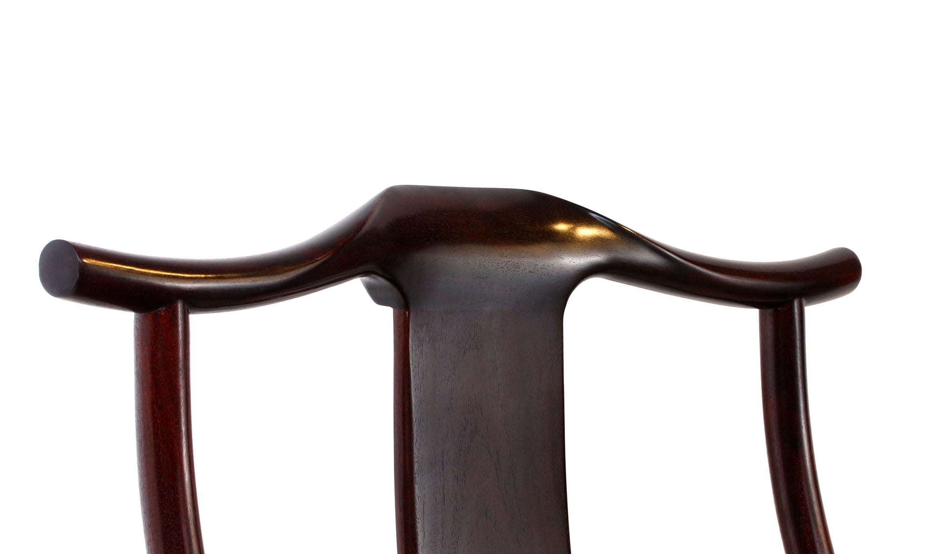Zambian rosewood official's hat chair with four protruding ends
