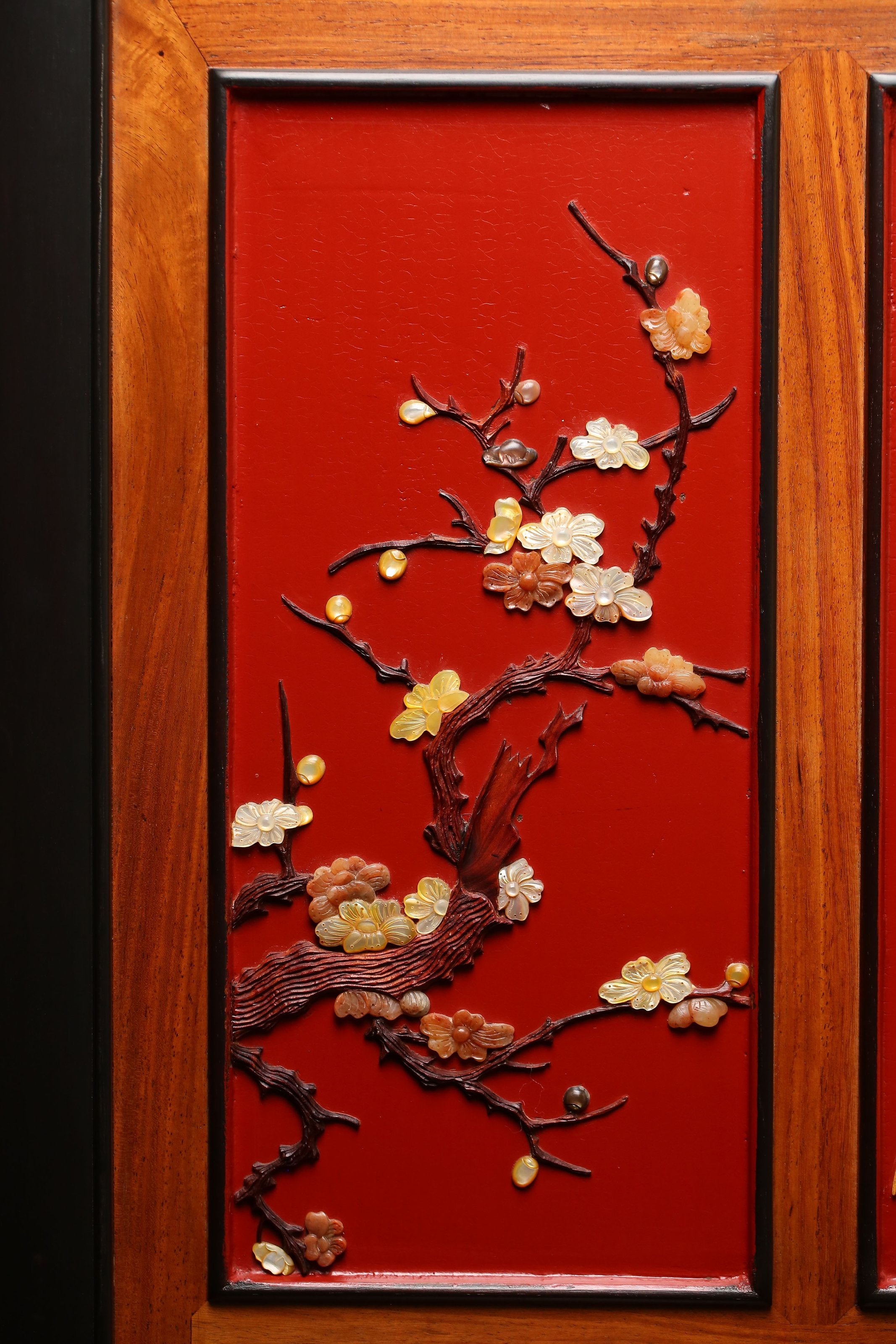 百寶嵌「四君子」插屏