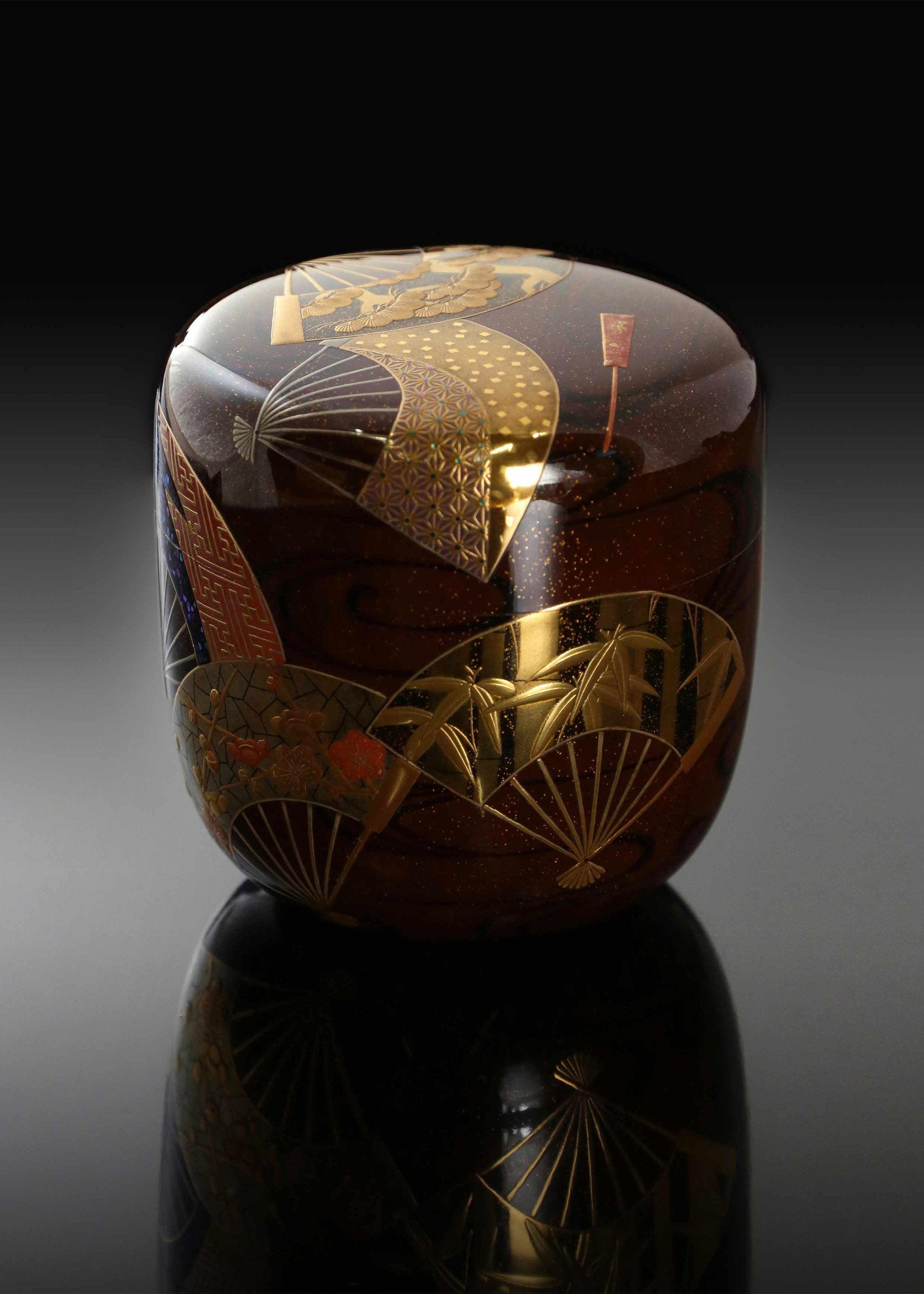 扇面四君子茶棗|松山作品