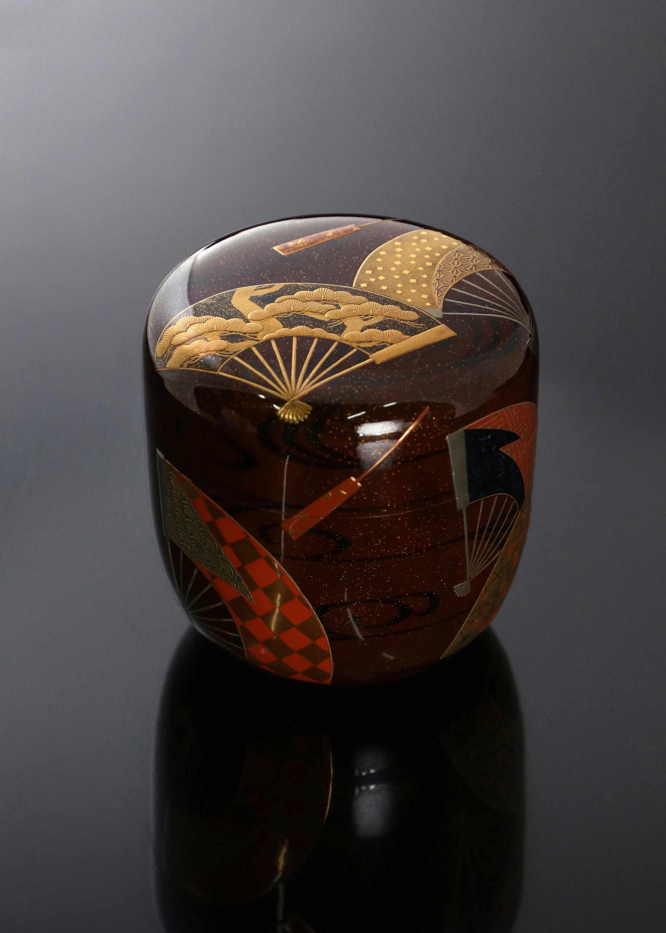 扇面四君子茶棗|松山作品