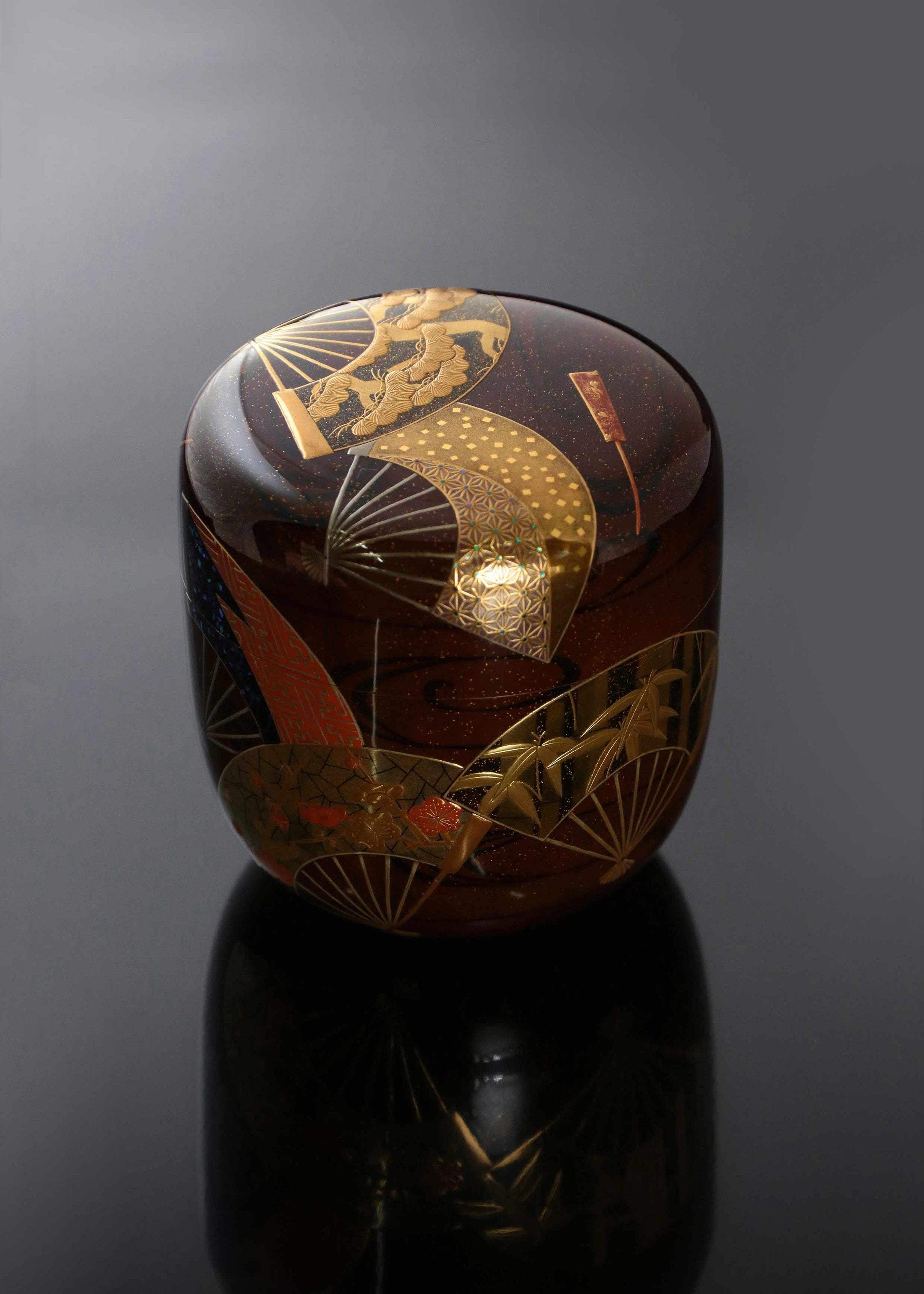 扇面四君子茶棗|松山作品