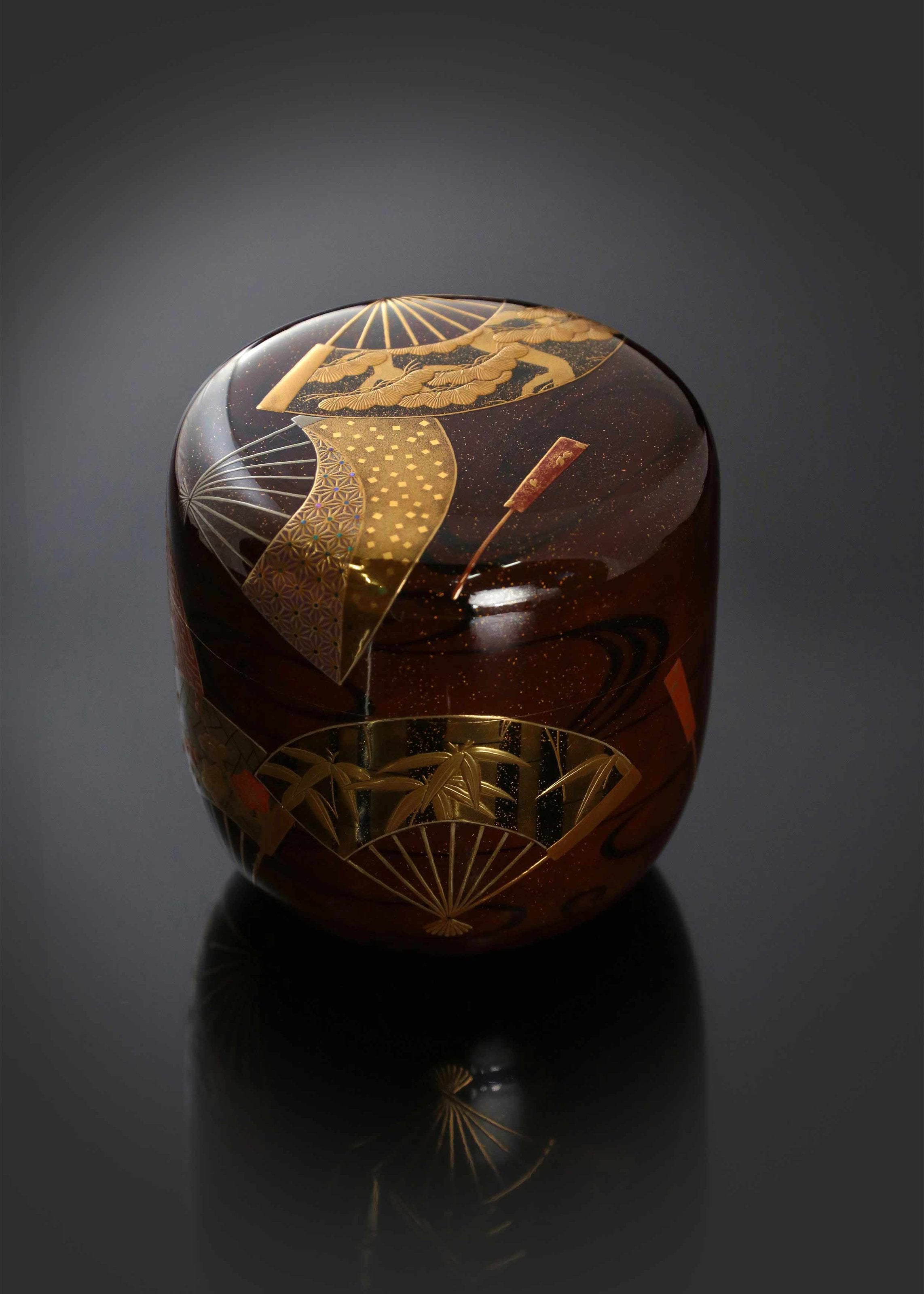 扇面四君子茶棗|松山作品