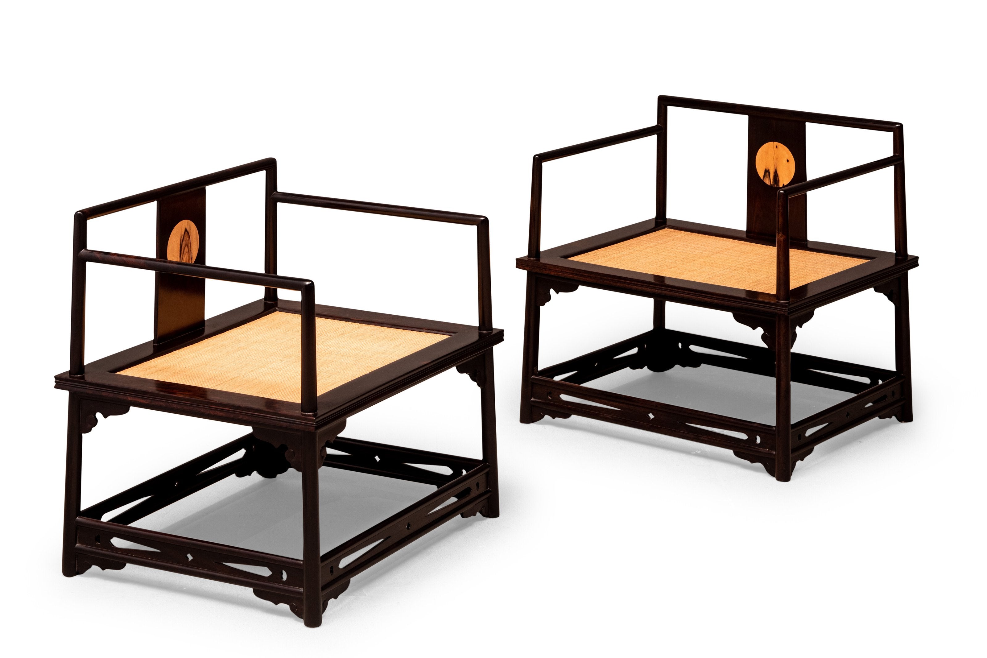 Black rosewood and black persimmon wood Song-style handrails