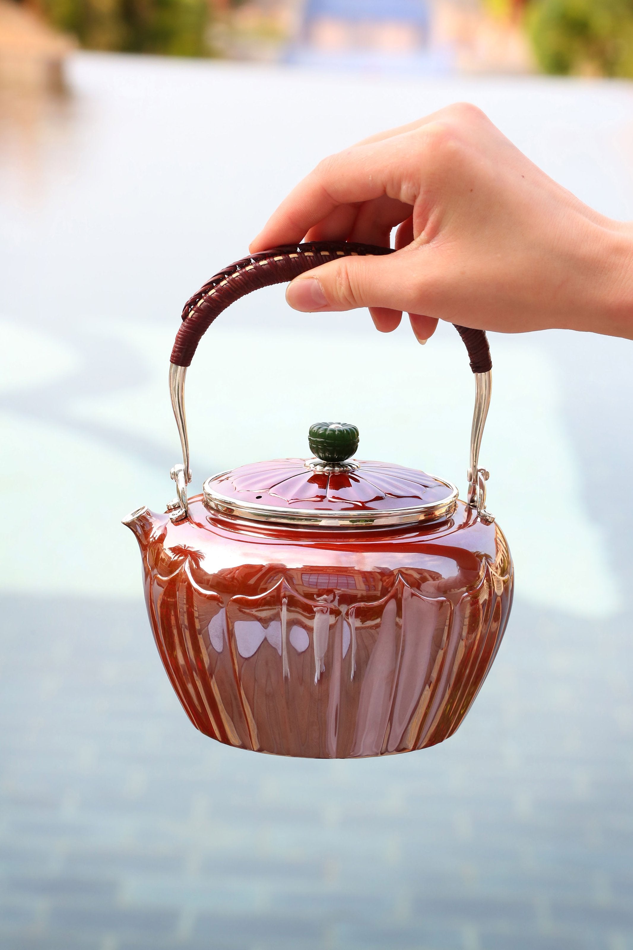 宋韻蓮瓣銅包銀銀壺