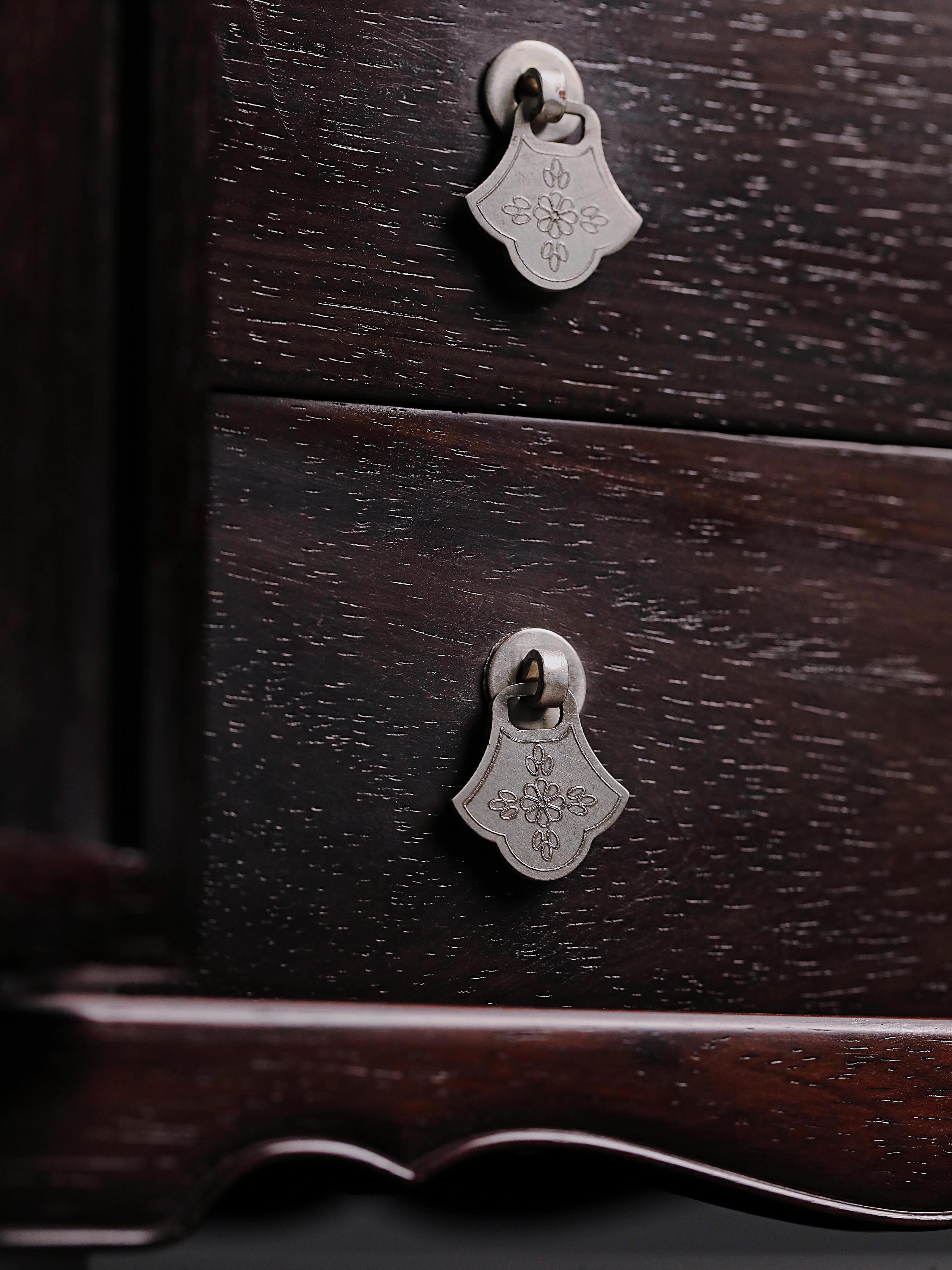 Rosewood inlaid tea cabinet
