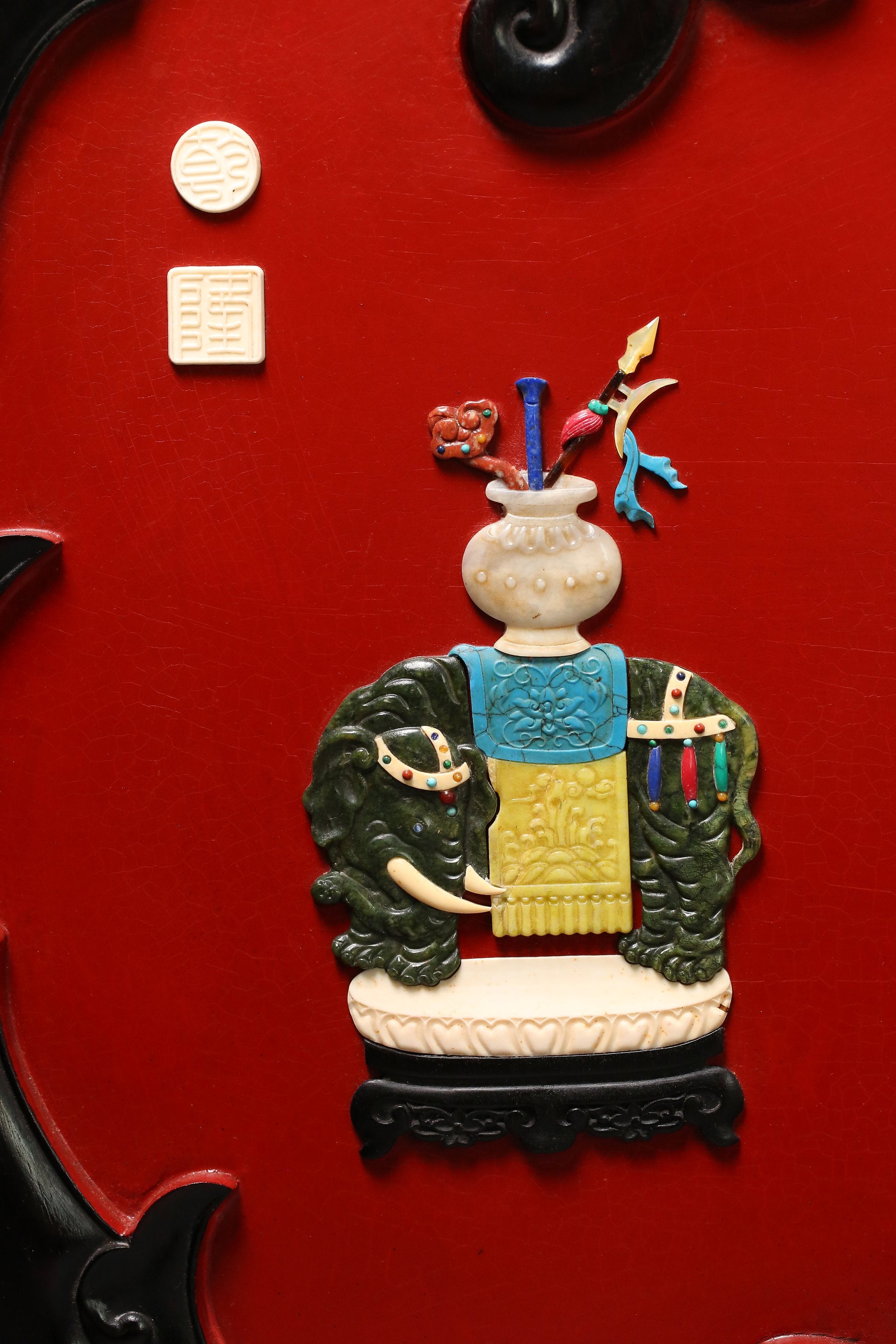 百宝嵌太平有象挂屏