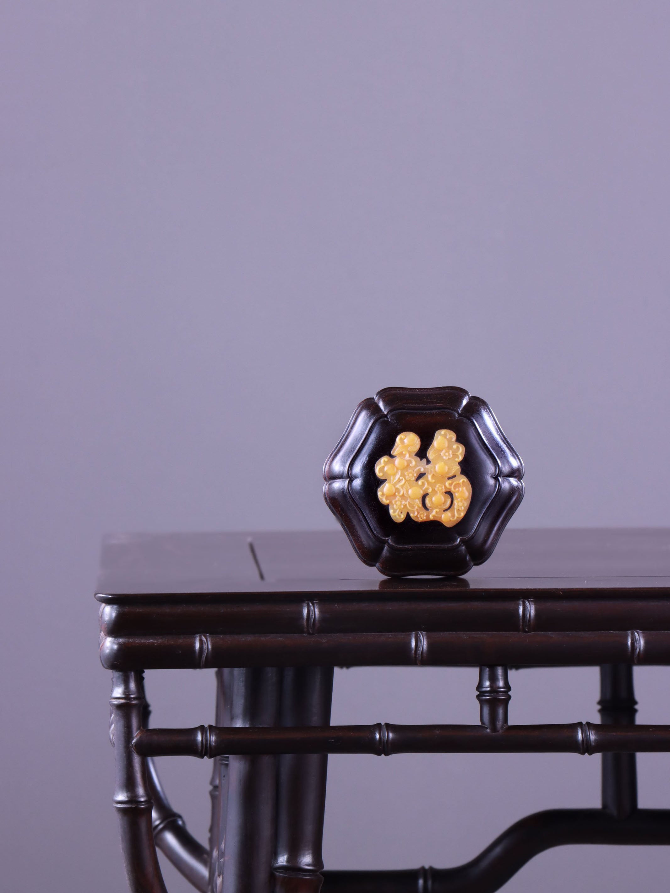 添福小叶紫檀葵口茶仓