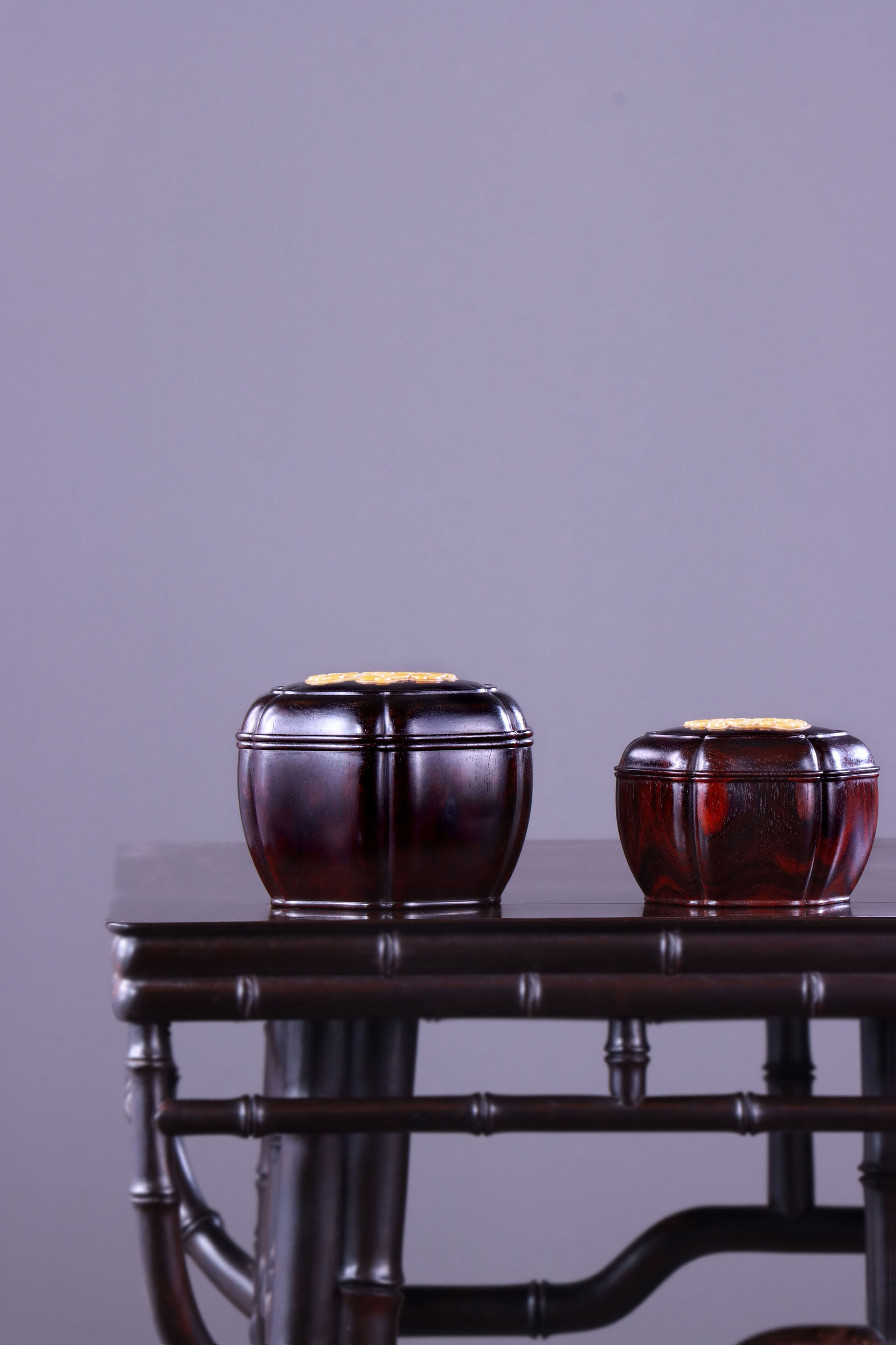 添福小叶紫檀葵口茶仓