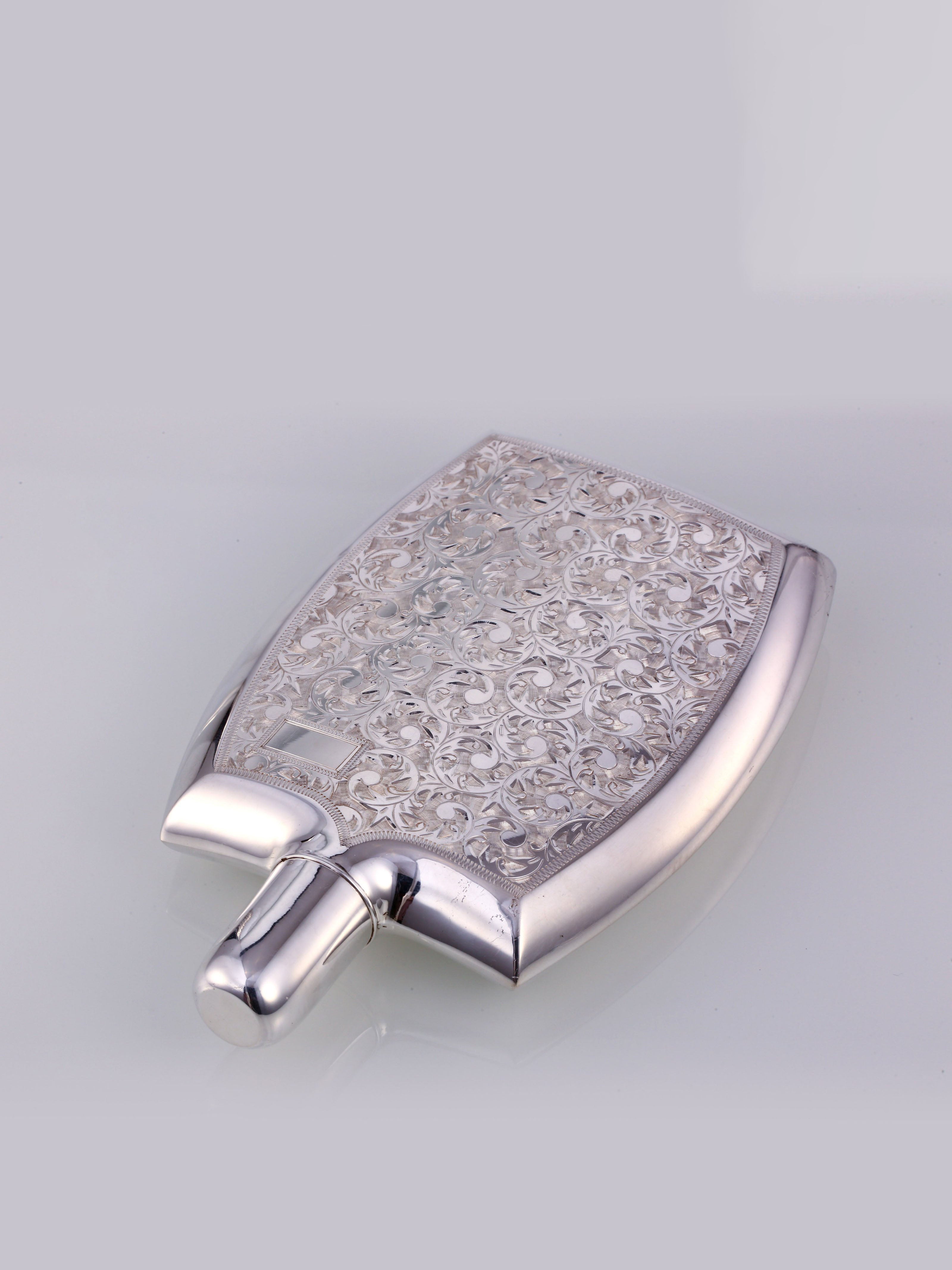 纯银古董剃雕酒壶