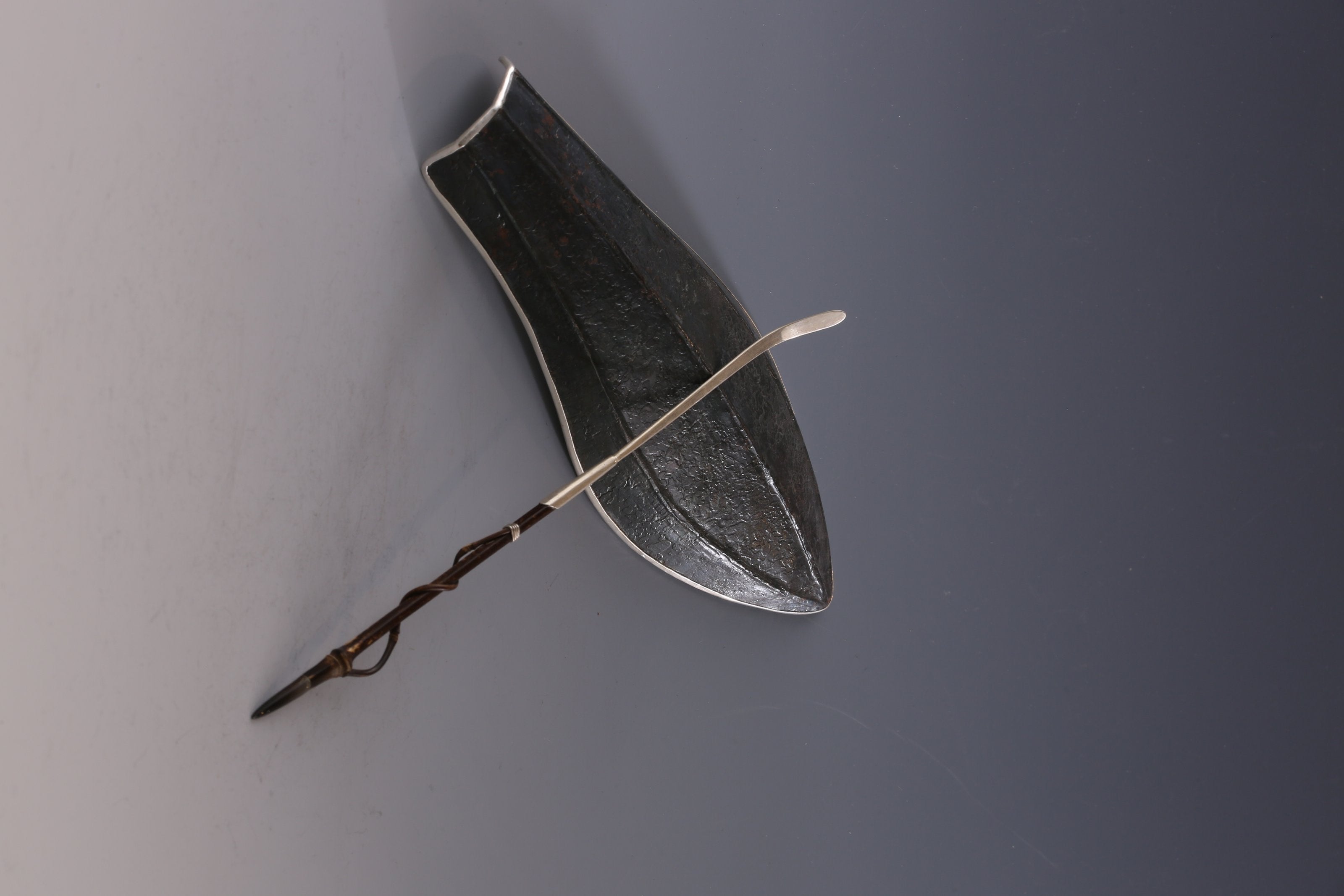 铁包银莲花瓣茶荷