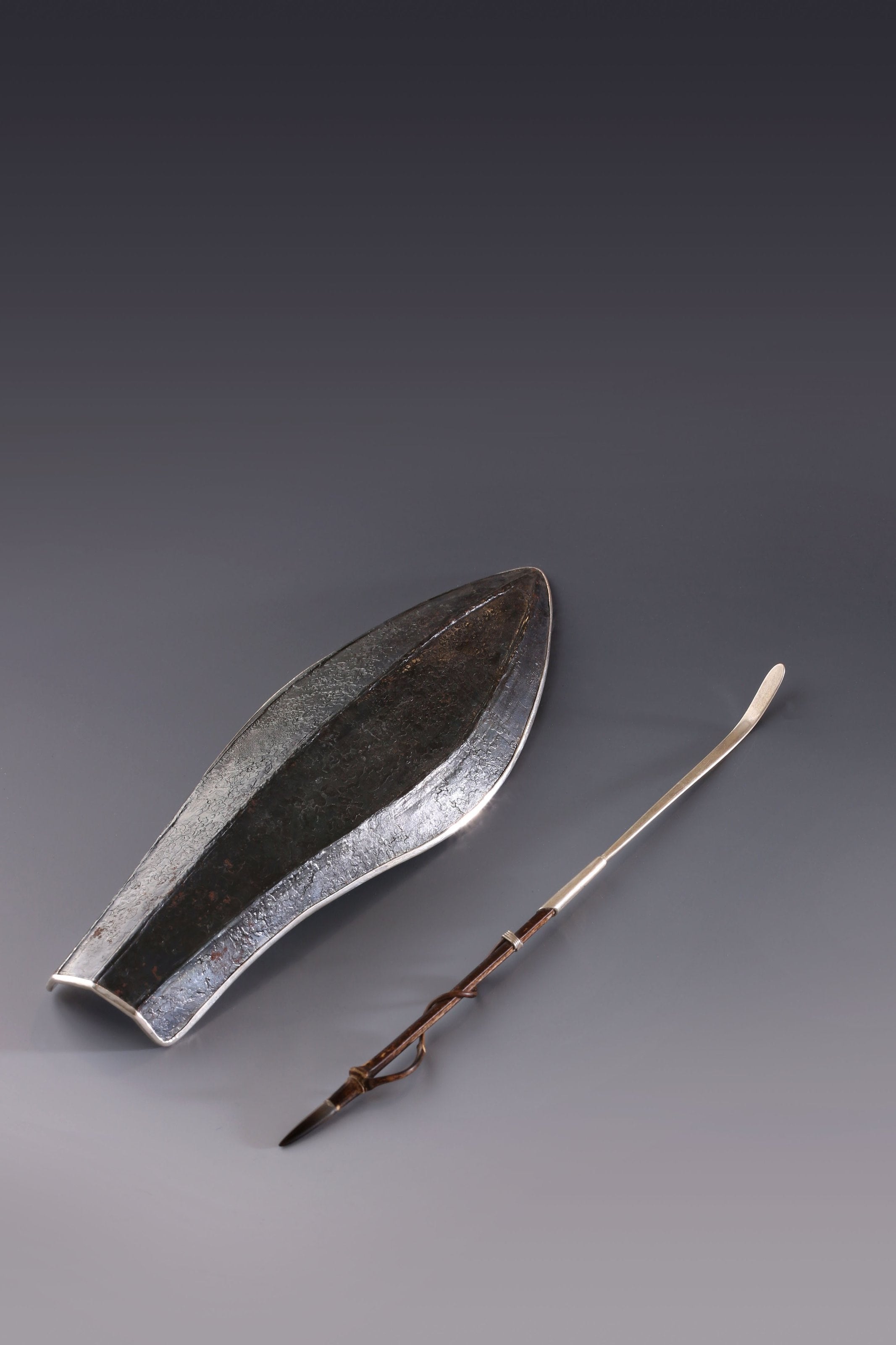 铁包银莲花瓣茶荷