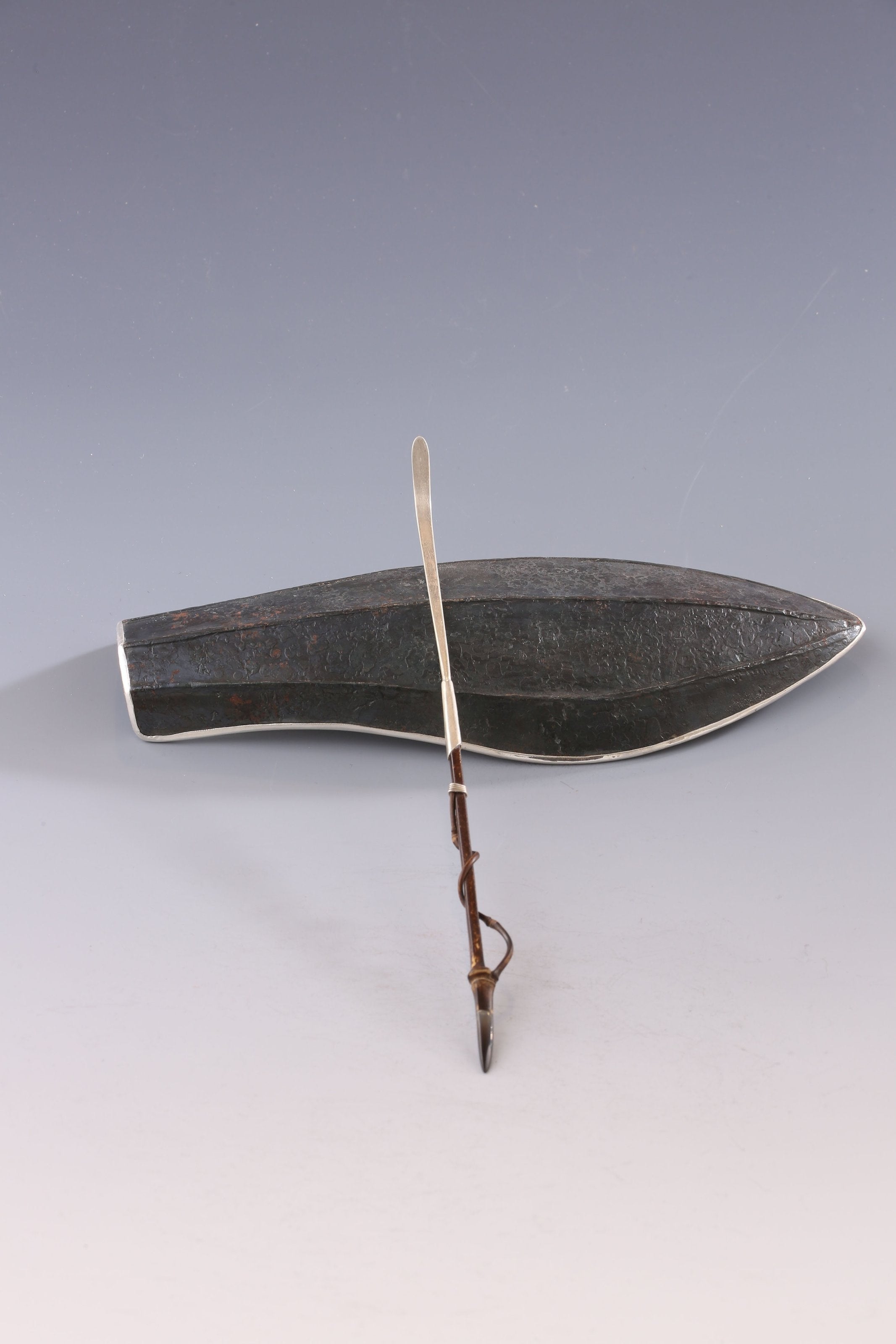 铁包银莲花瓣茶荷