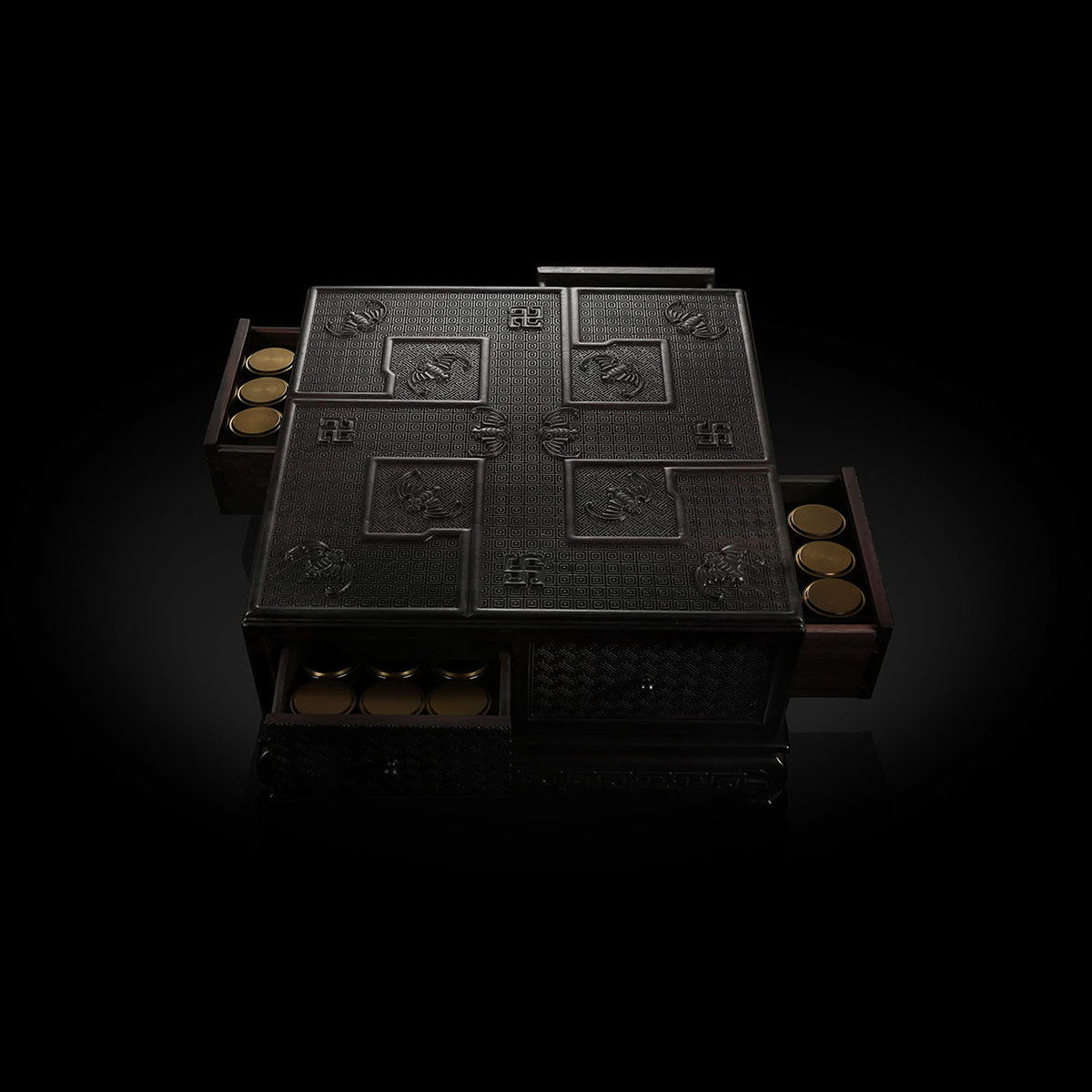 大雅堂万字纹洪福齐天赞比亚紫檀乾隆多宝盒