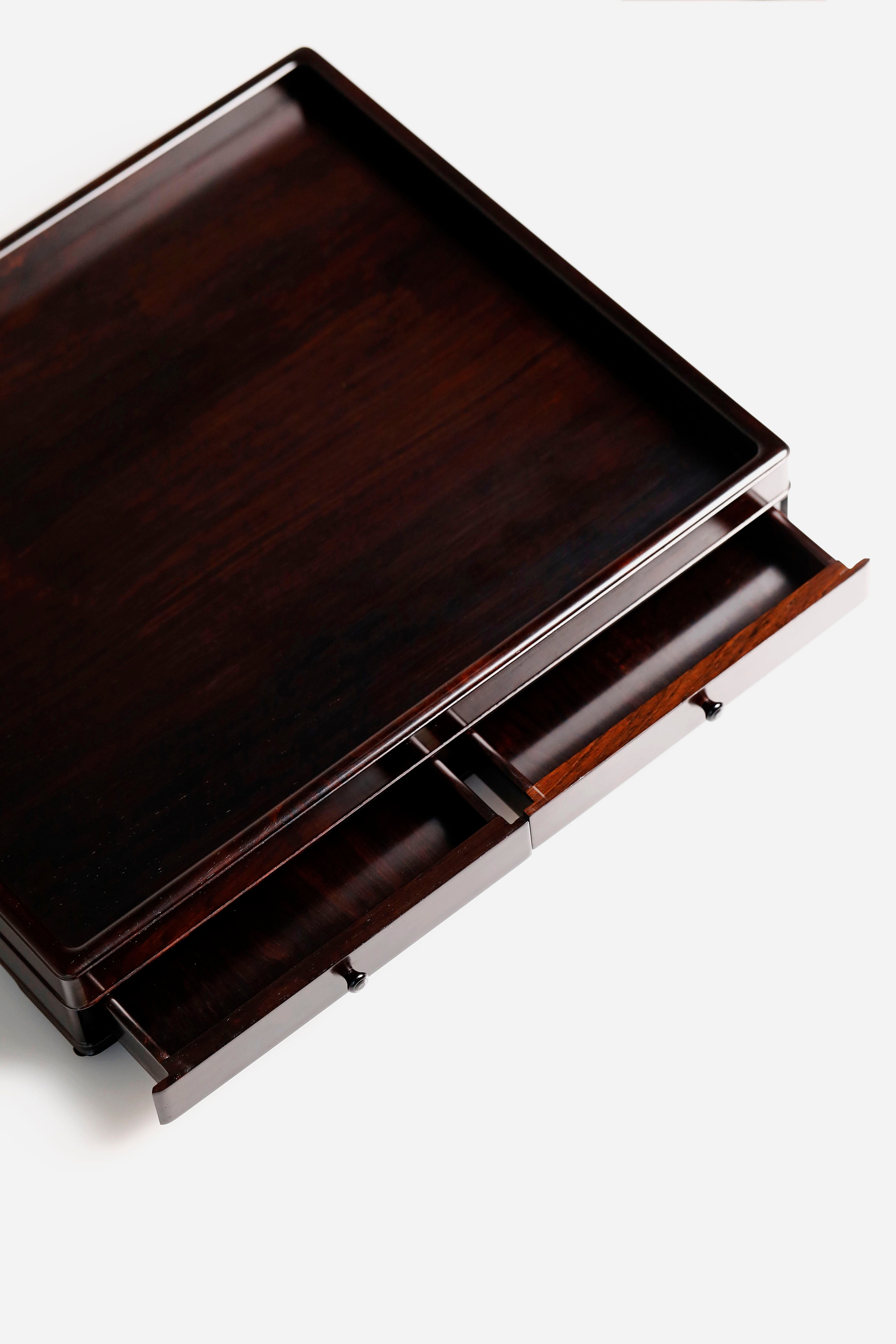 小葉紫檀嵌癭木素面文盤，紫光檀文盤