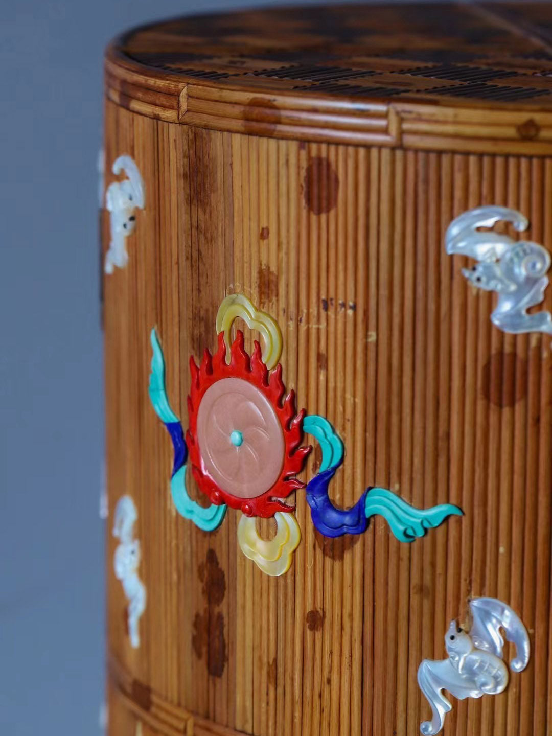 湘妃竹百宝嵌案上多宝柜