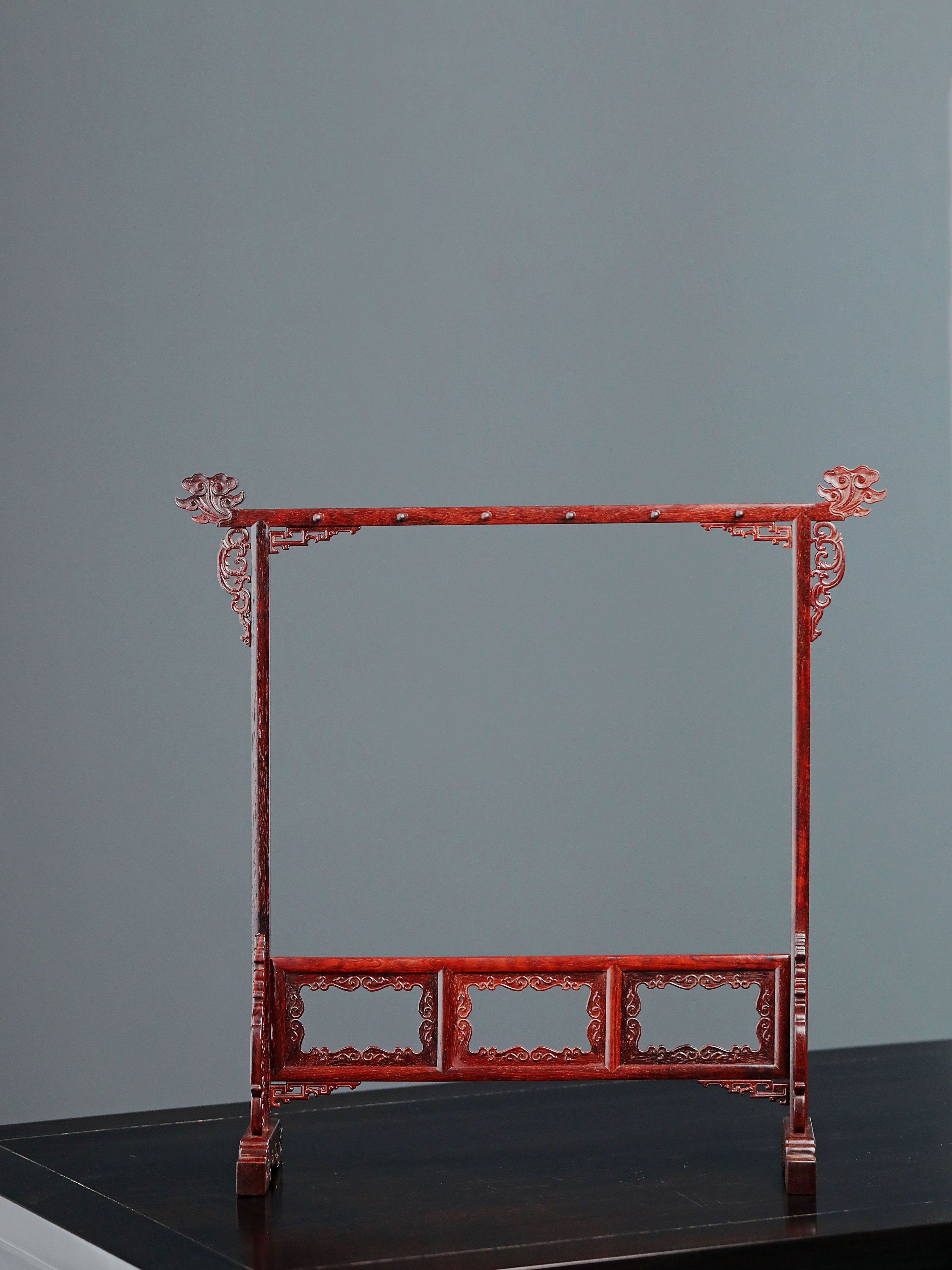 小叶紫檀 祥云纹笔架、笔挂