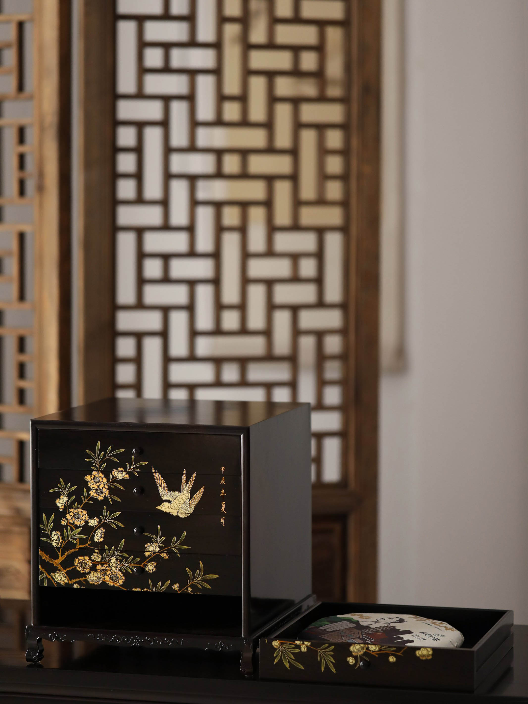 堆金喜上眉梢/富贵吉祥案上五斗茶边柜