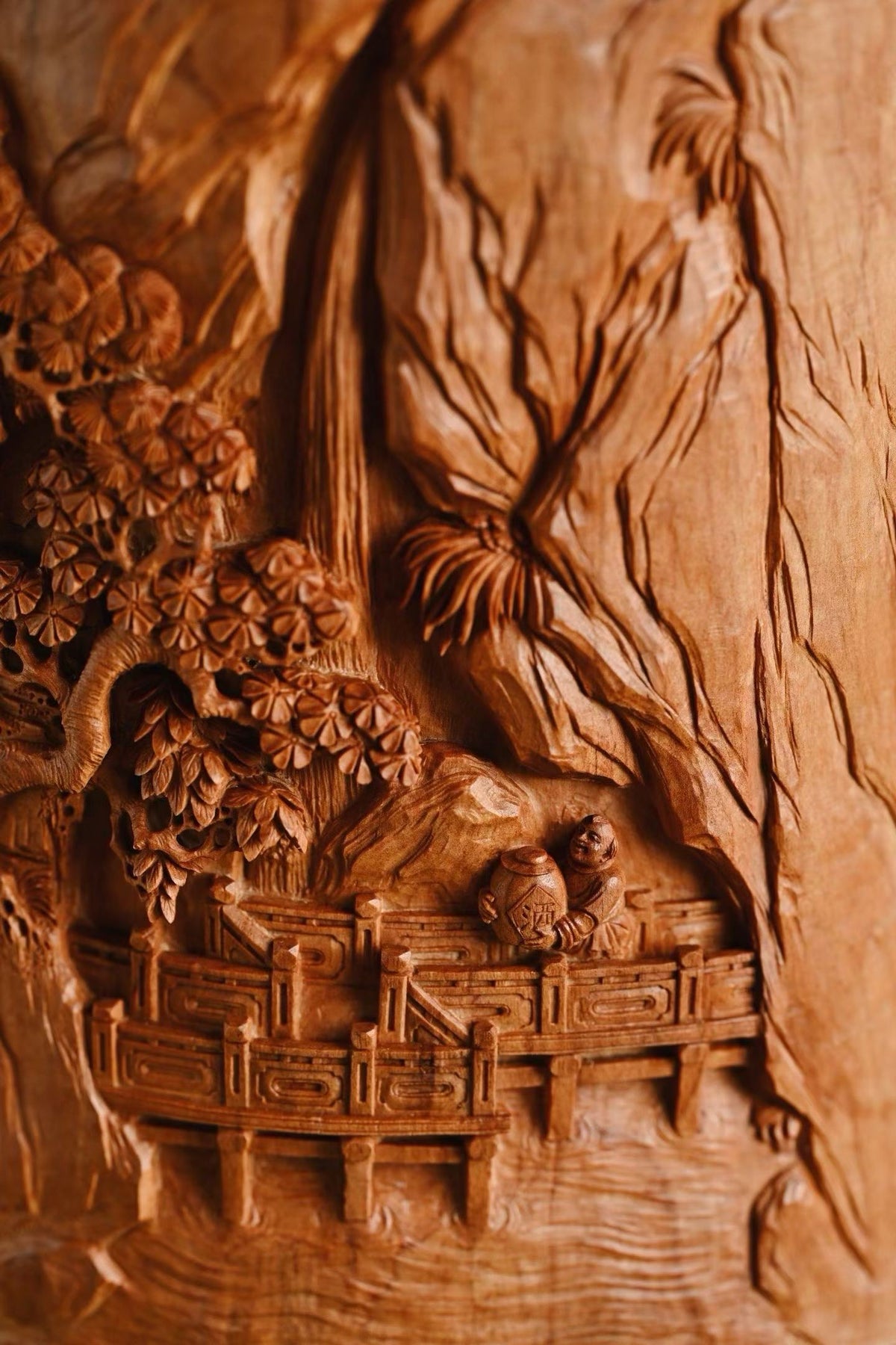 Deep‑Relief Carved Pen Holder of Seven Sages of the Bamboo Grove, Old‑Sandalwood