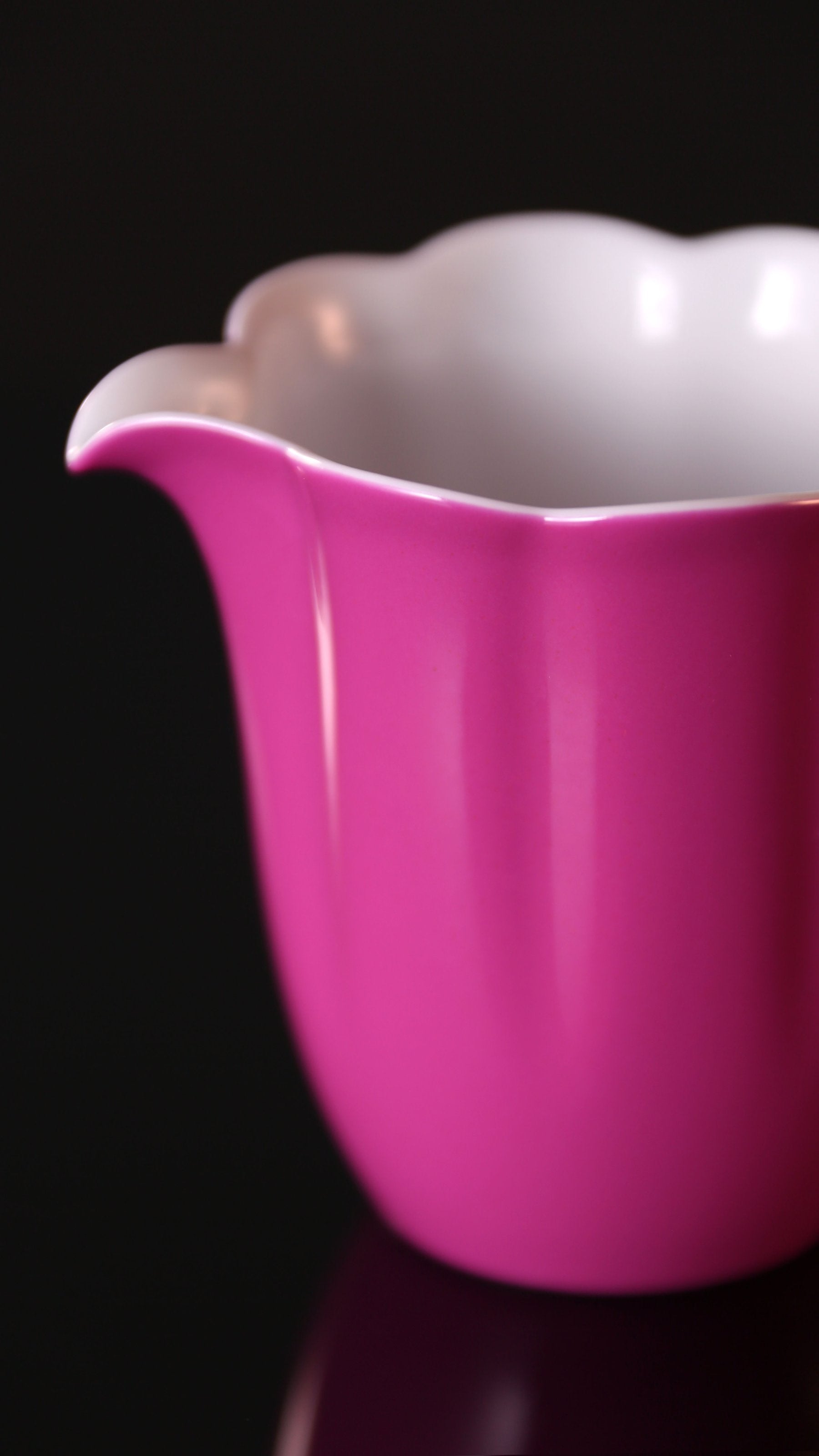 脂染胭红/胭脂留醉 葵瓣匀杯