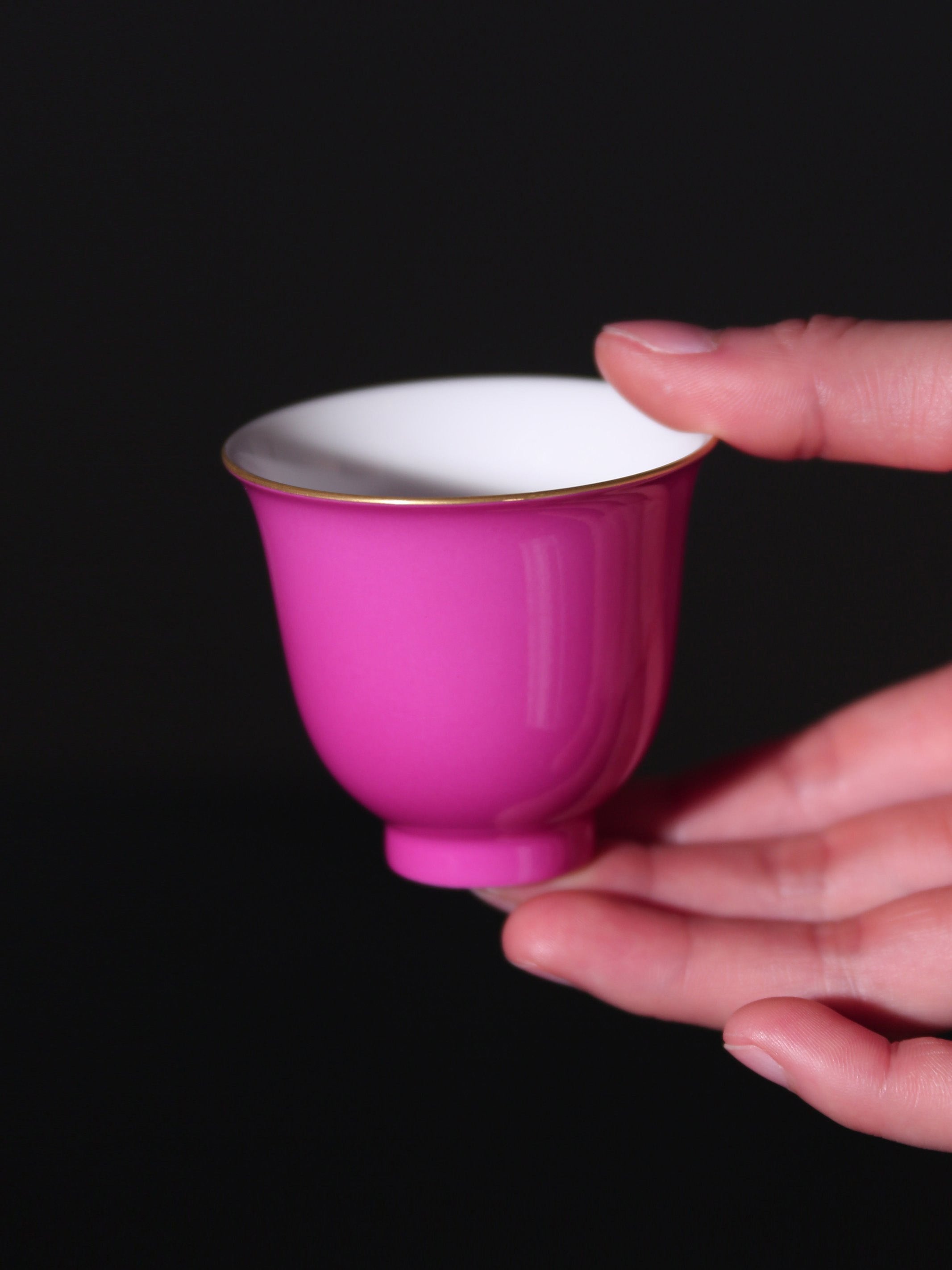 Carmine Red Glaze Monthly Flower Cup