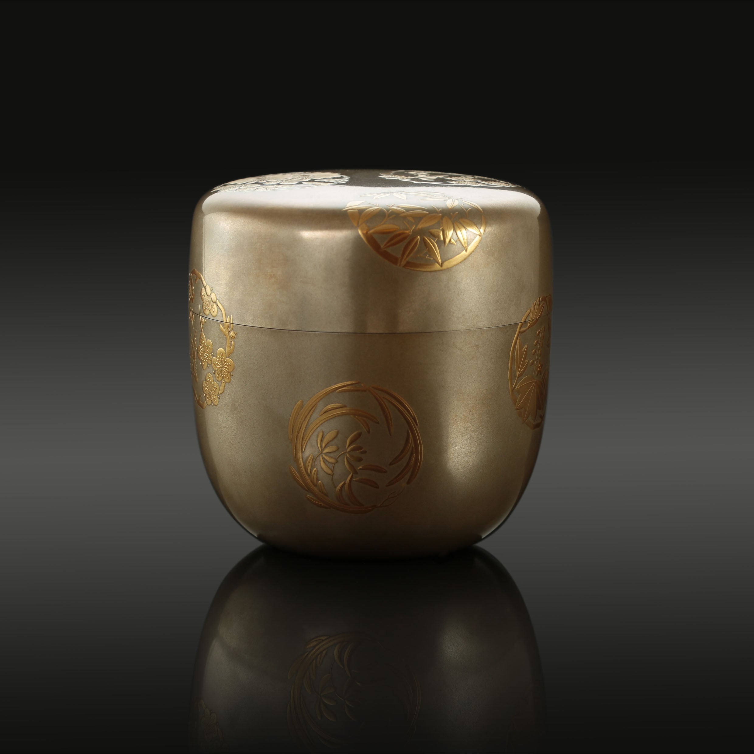 一後一兆作蒔繪四君子茶棗