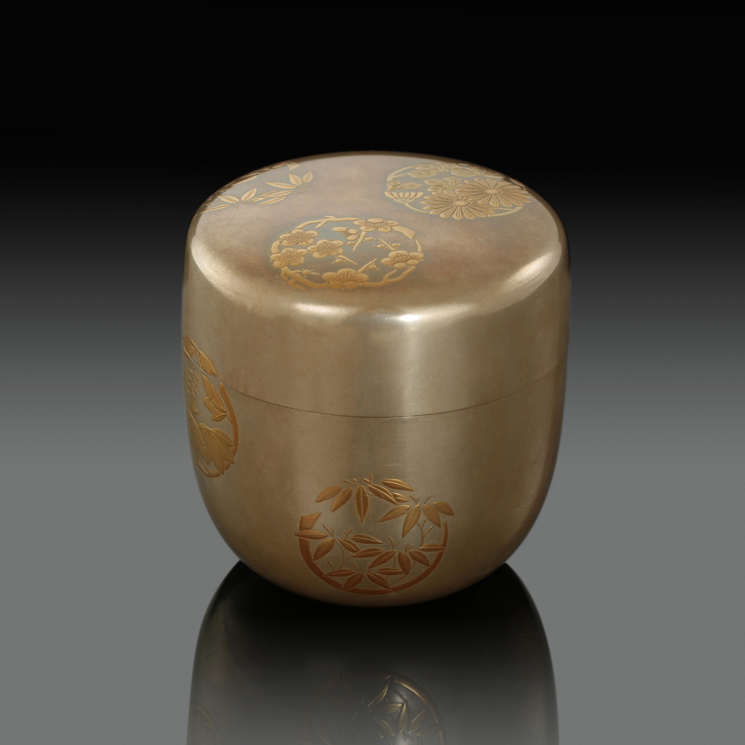 一後一兆作蒔繪四君子茶棗