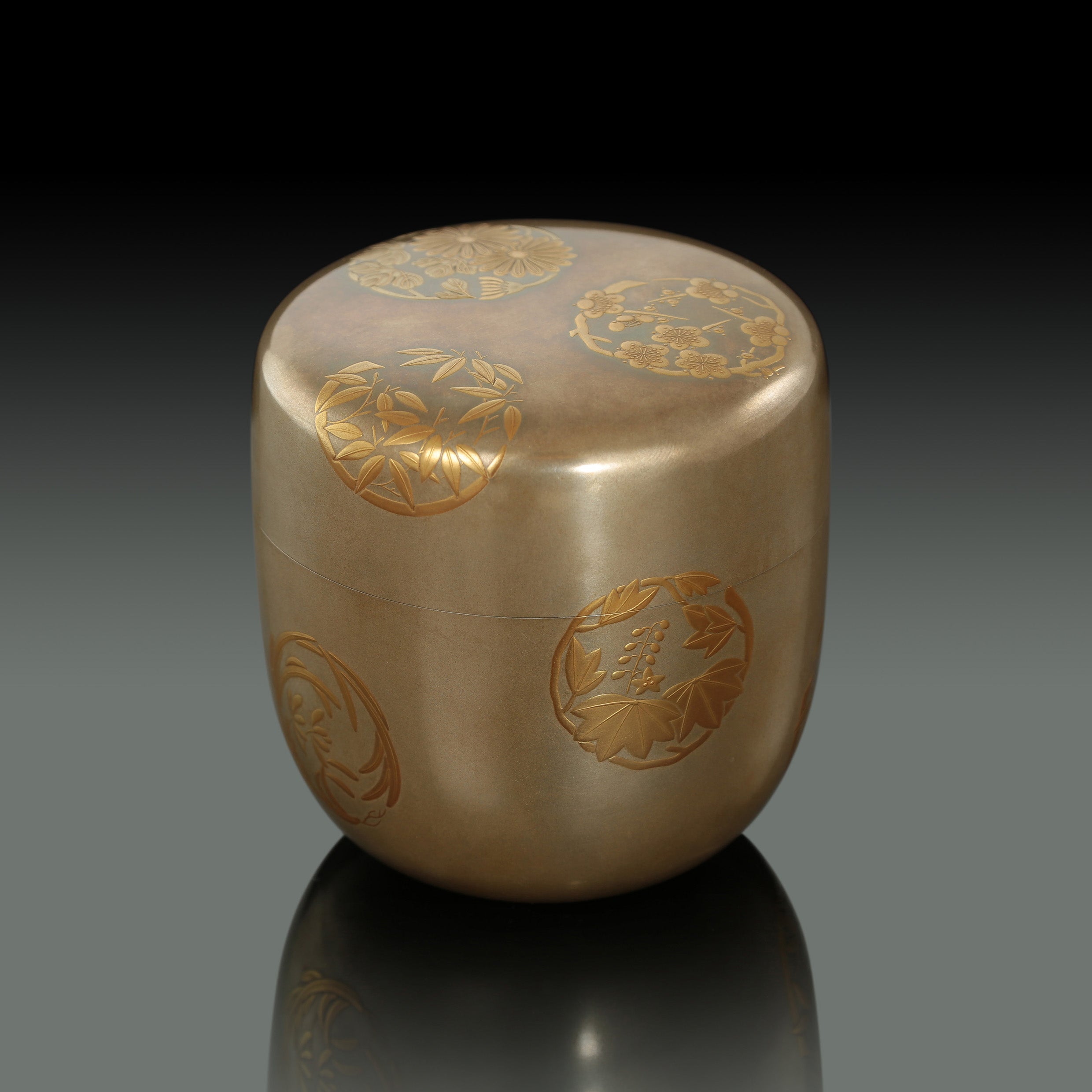 一後一兆作蒔繪四君子茶棗