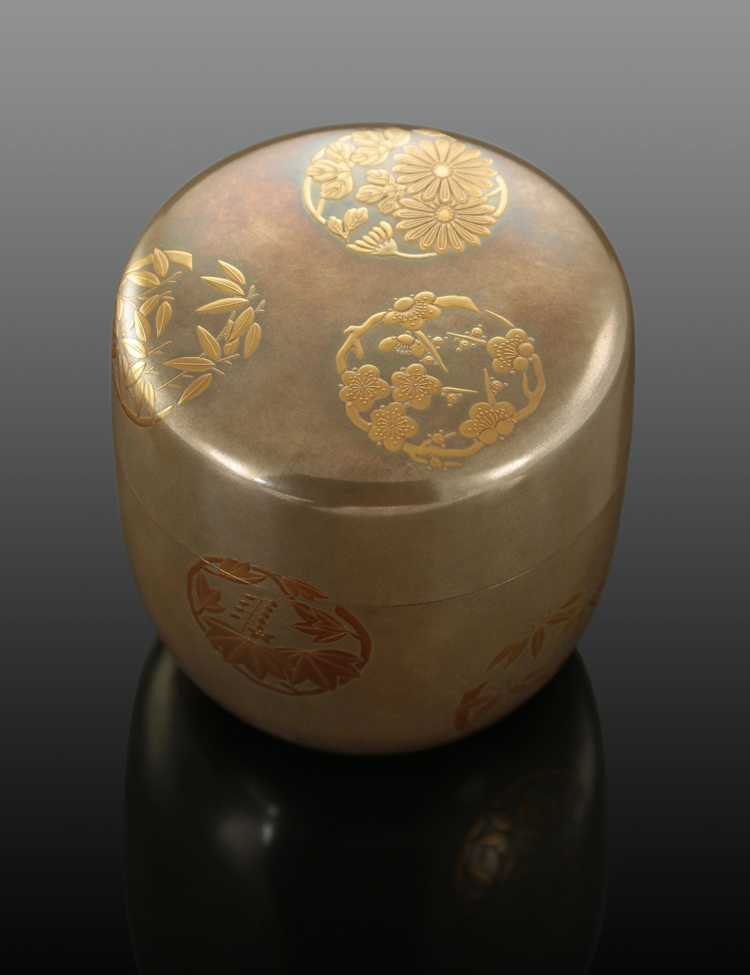 一後一兆作蒔繪四君子茶棗