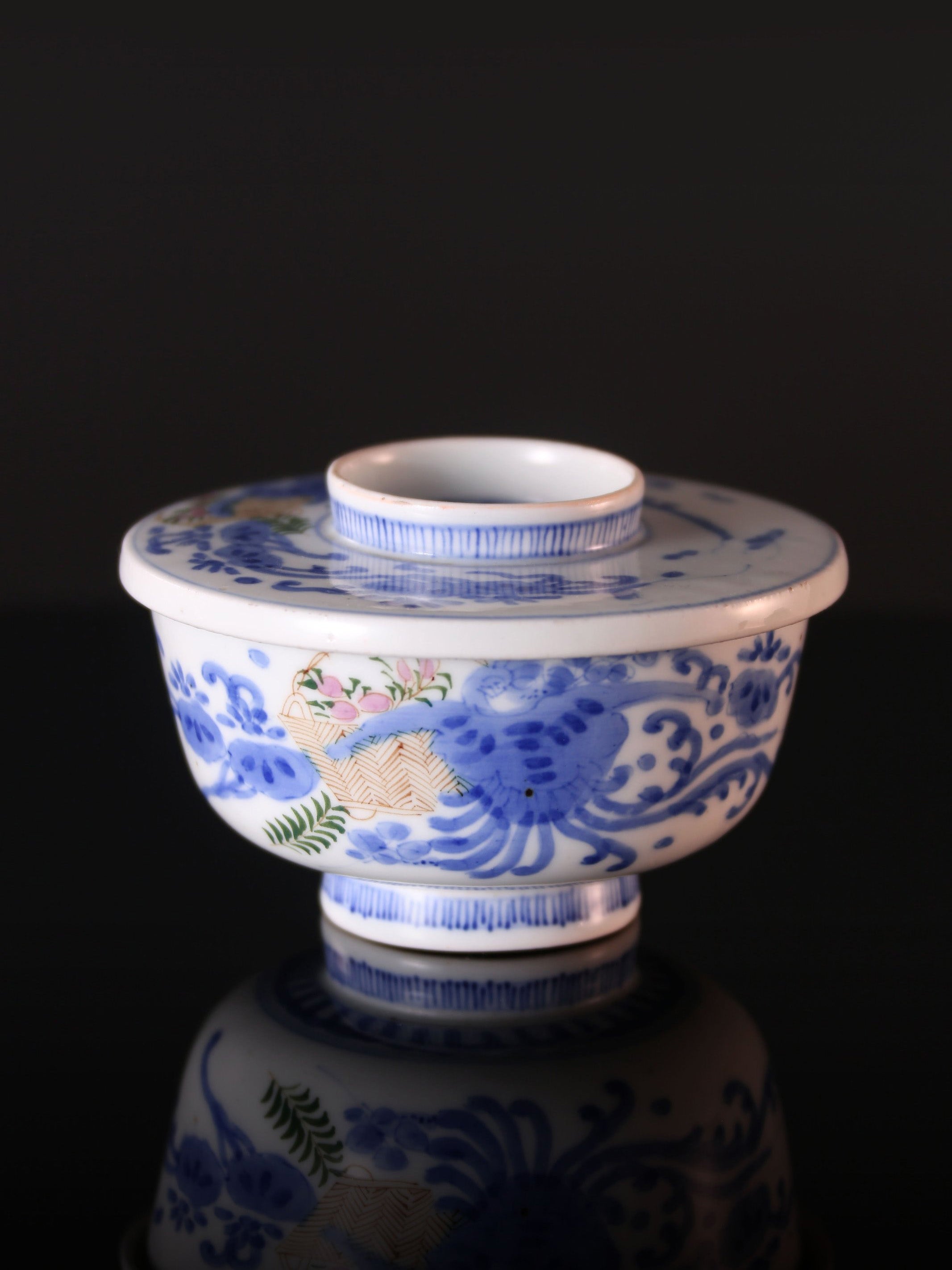 日本伊凡里花卉蓋碗（蓋物）