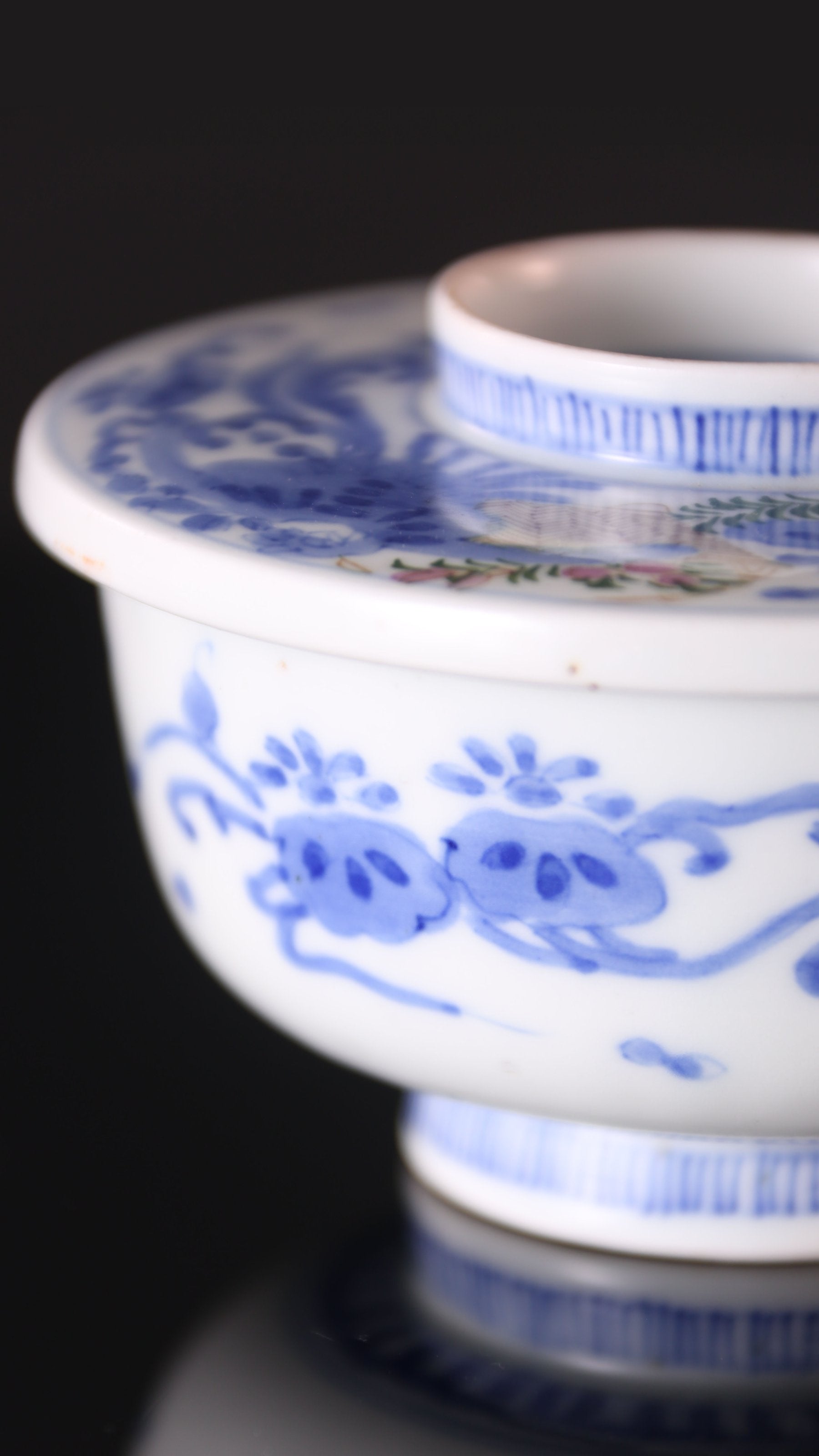 日本伊凡里花卉蓋碗（蓋物）