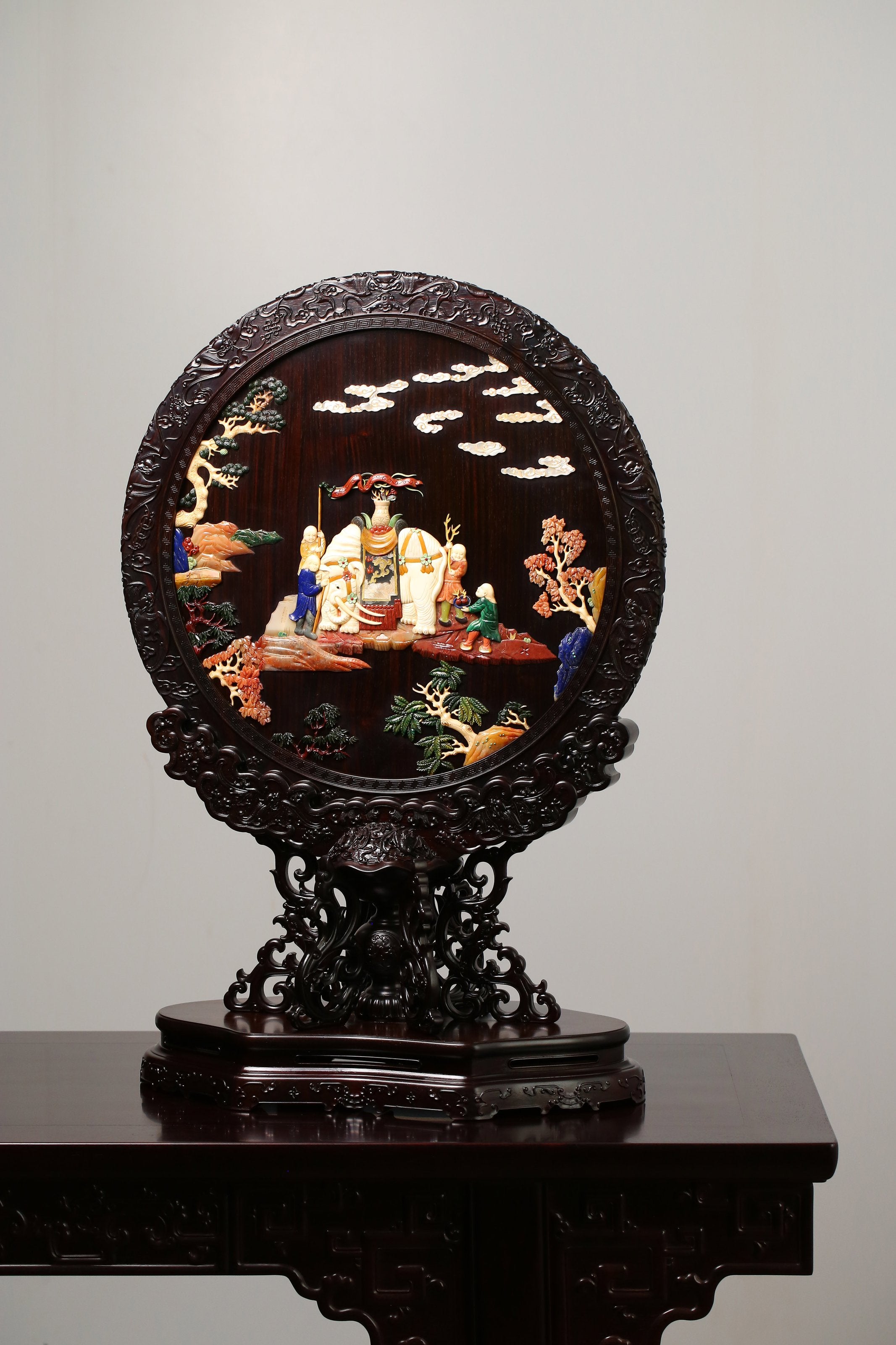 太平有象百宝座屏