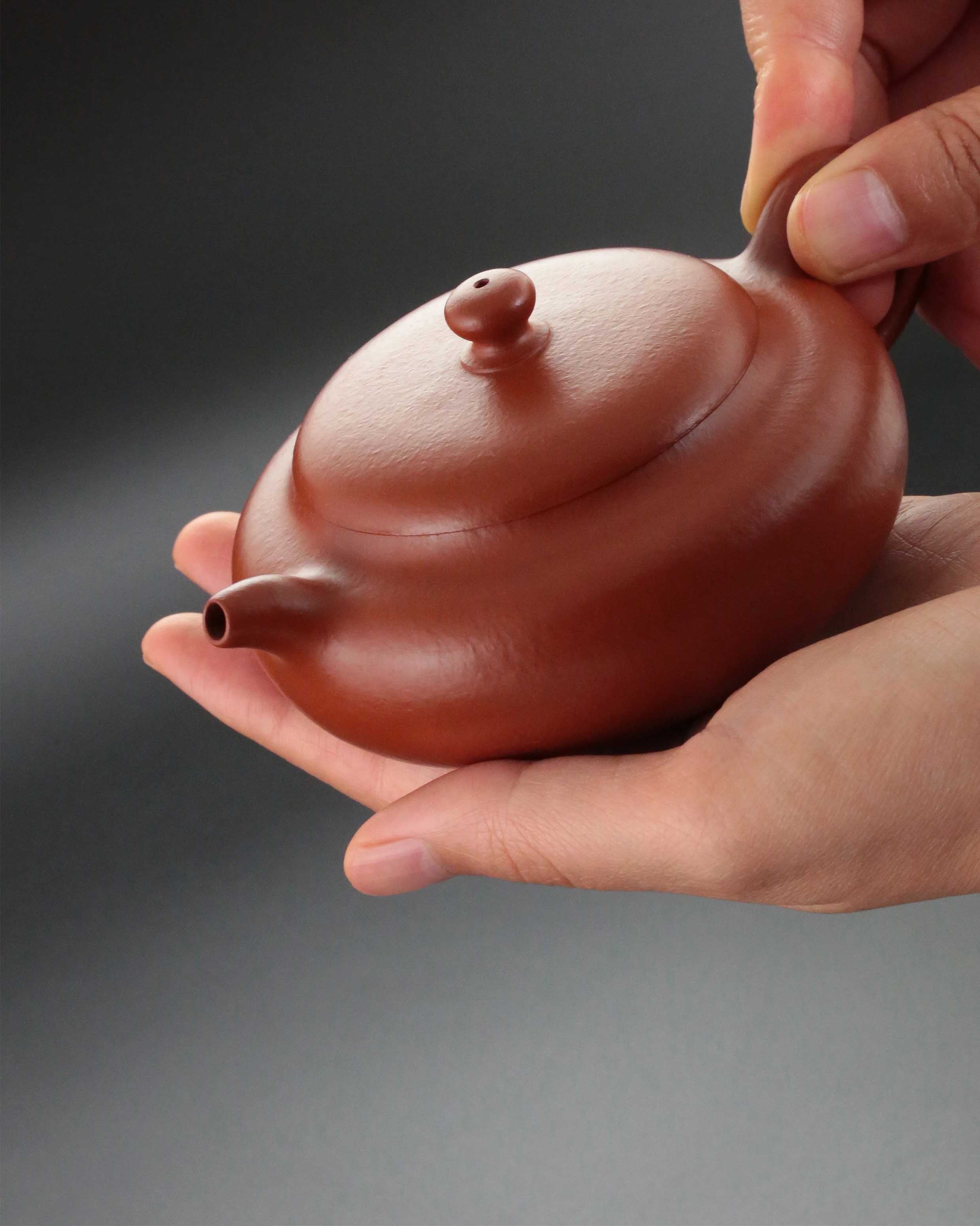 赵庄鹅黄朱泥圆韵壶