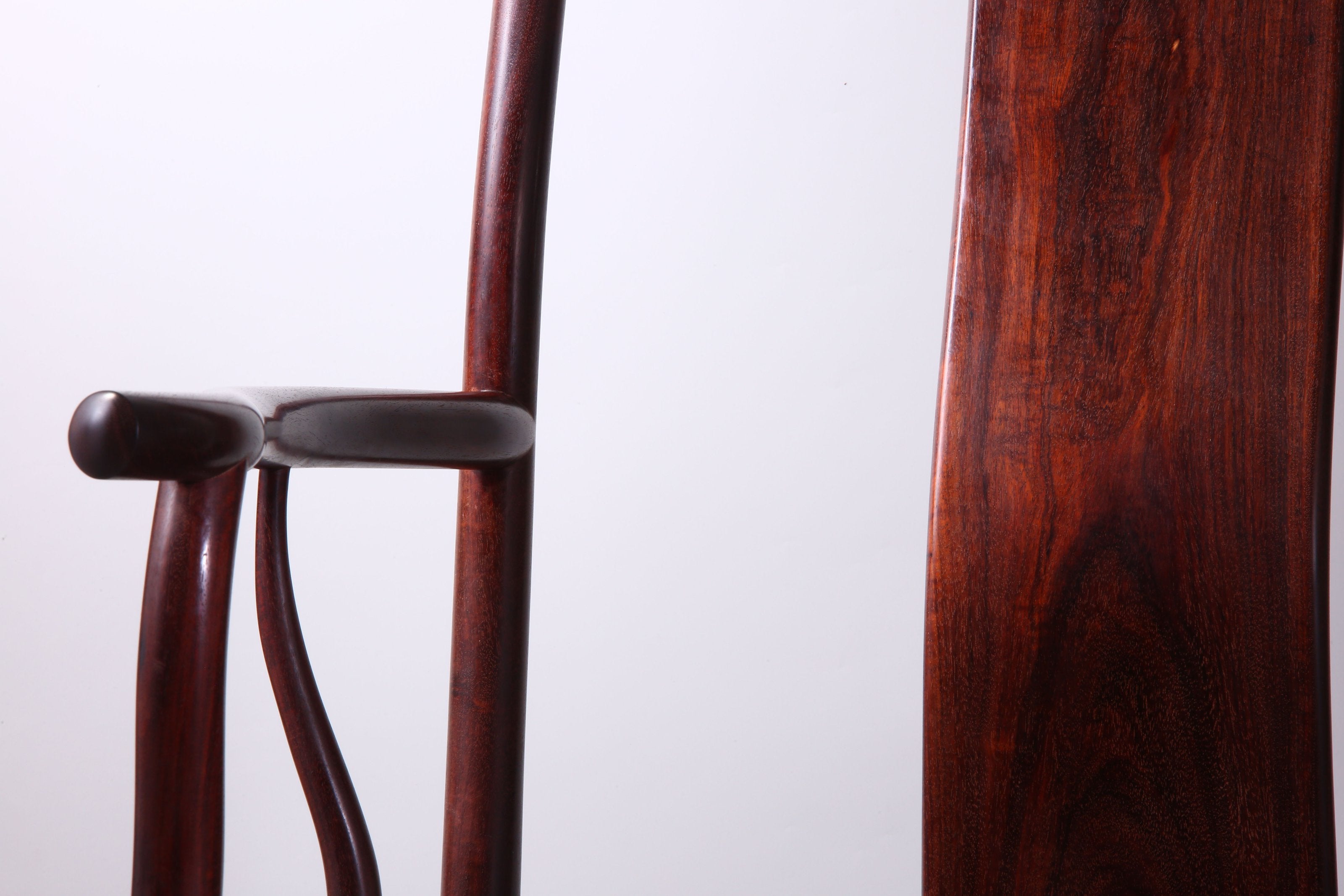 Zambian rosewood official's hat chair with four protruding flower buds
