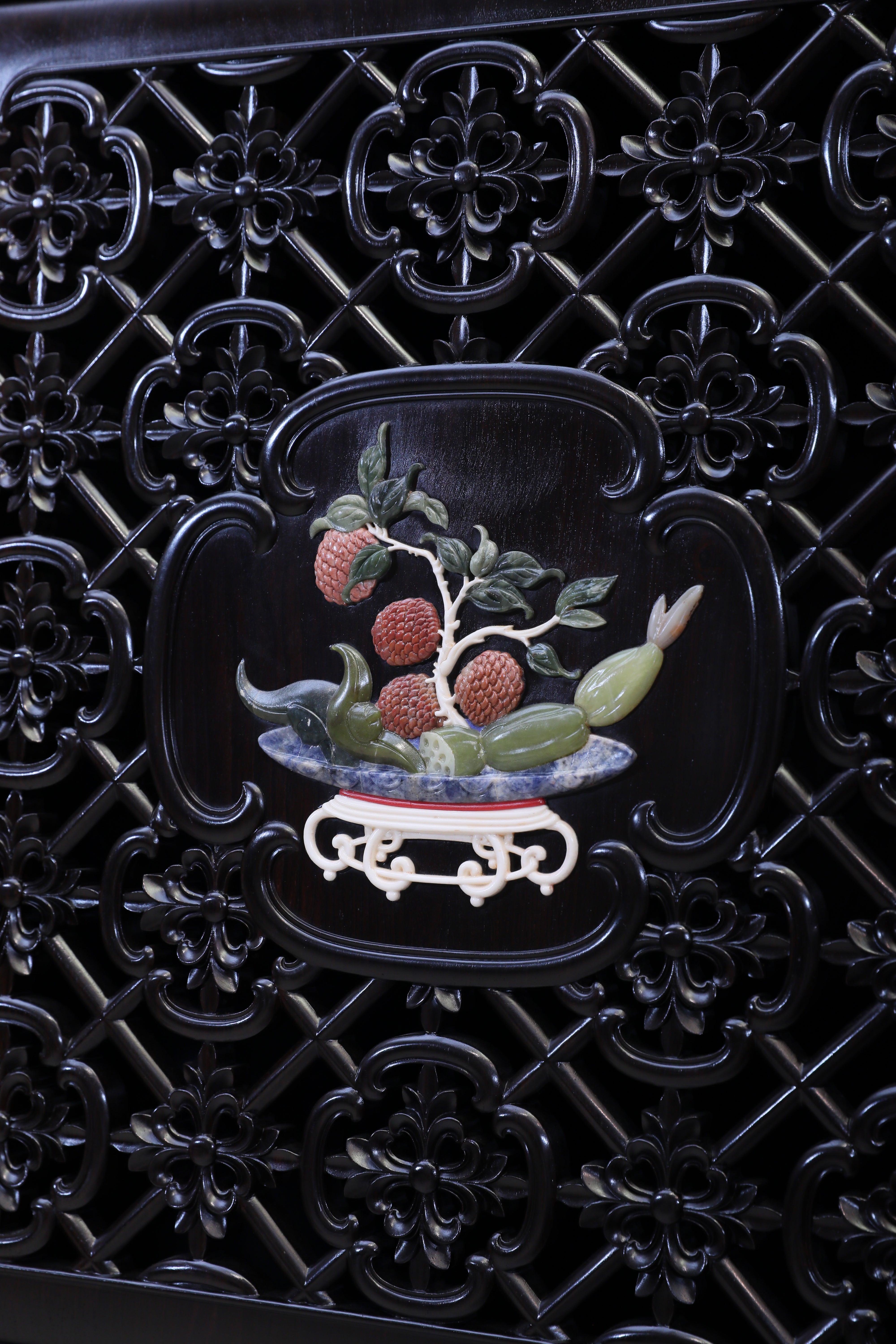 African Blackwood Wanli Cabinet with multi-treasure Inlay Antique Motif