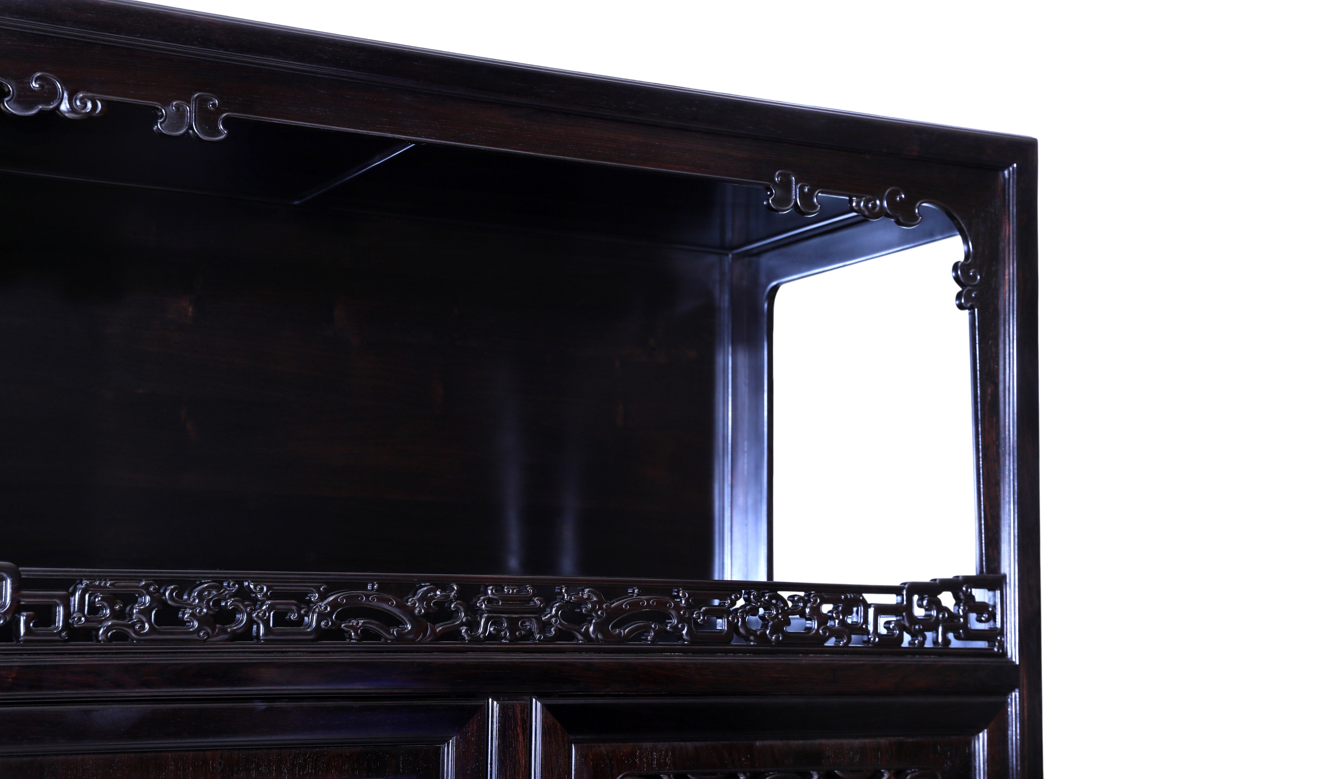 African Blackwood Wanli Cabinet with multi-treasure Inlay Antique Motif