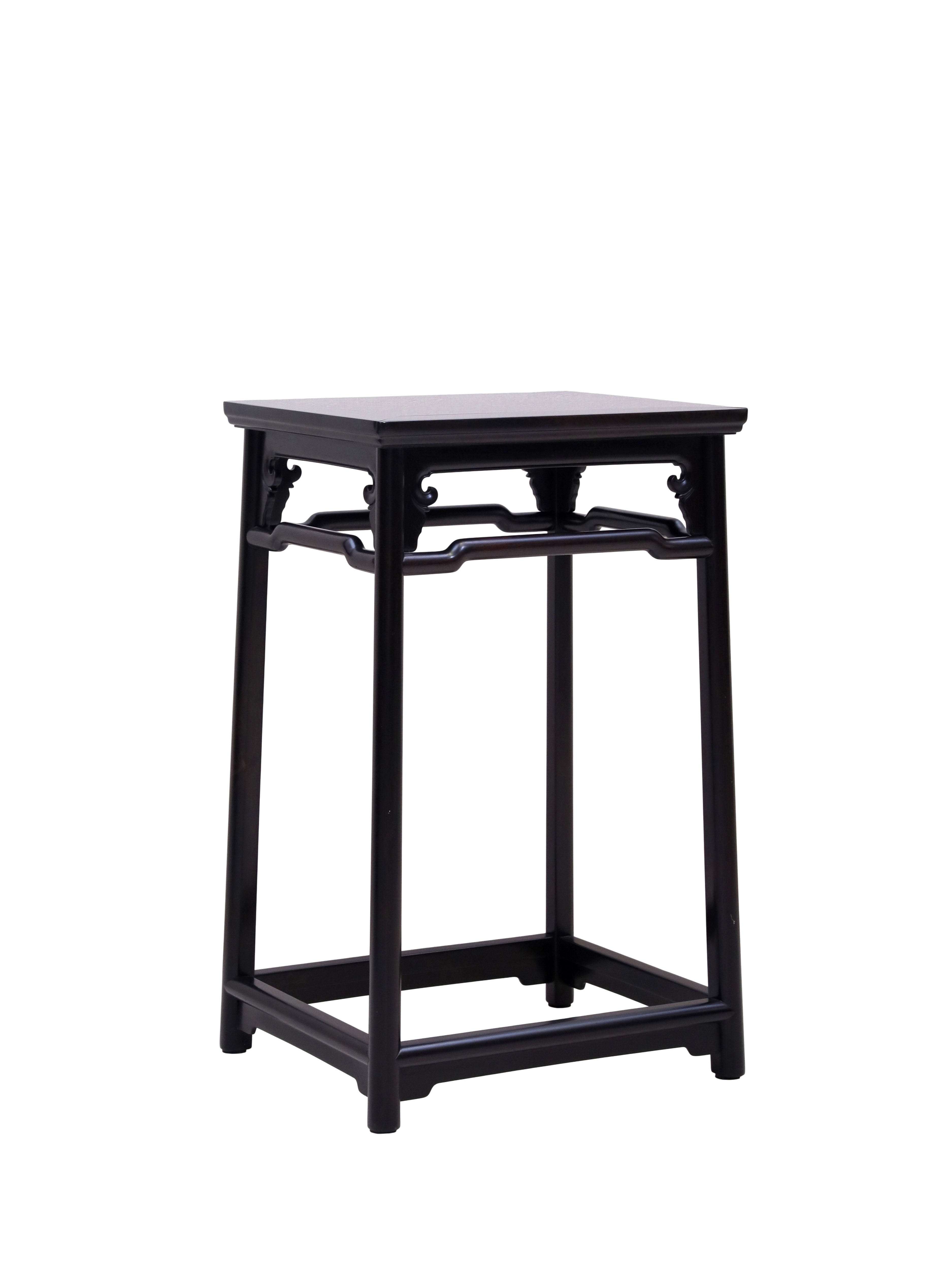 Purple sandalwood inlaid with seahorse ivory, crane and deer symbolizing spring, four-cornered official's hat chair