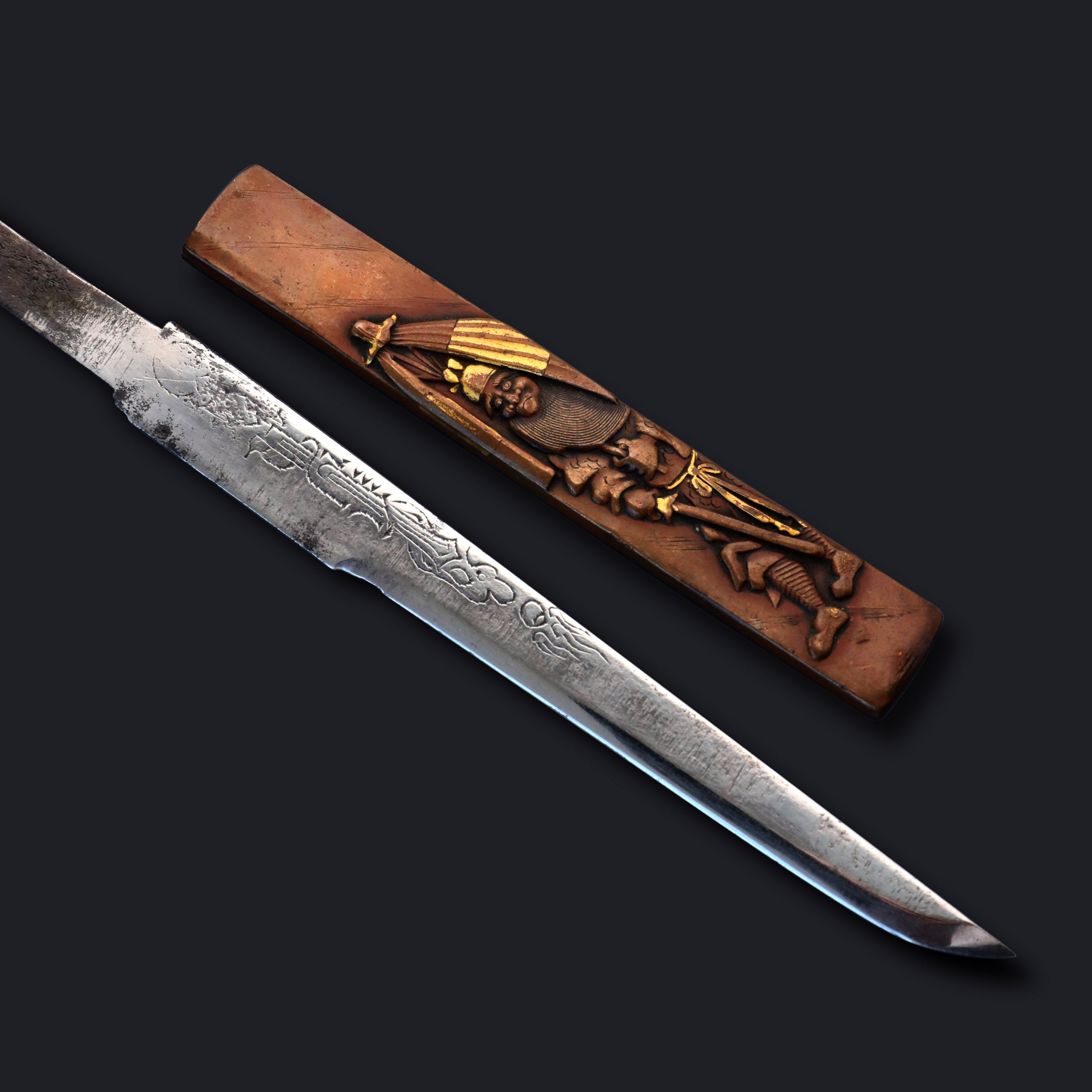 日本江户时期钟馗图小刀