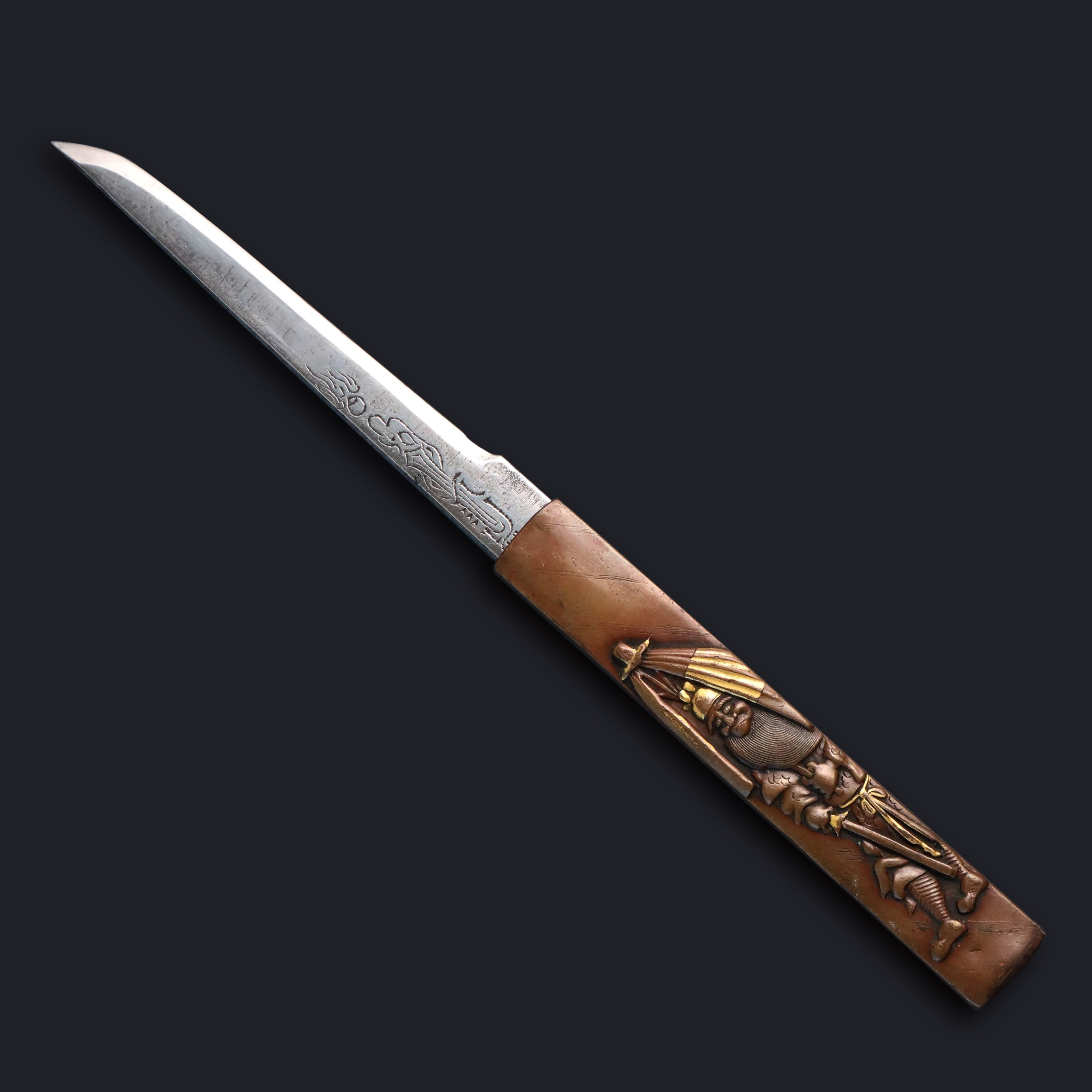 日本江户时期钟馗图小刀