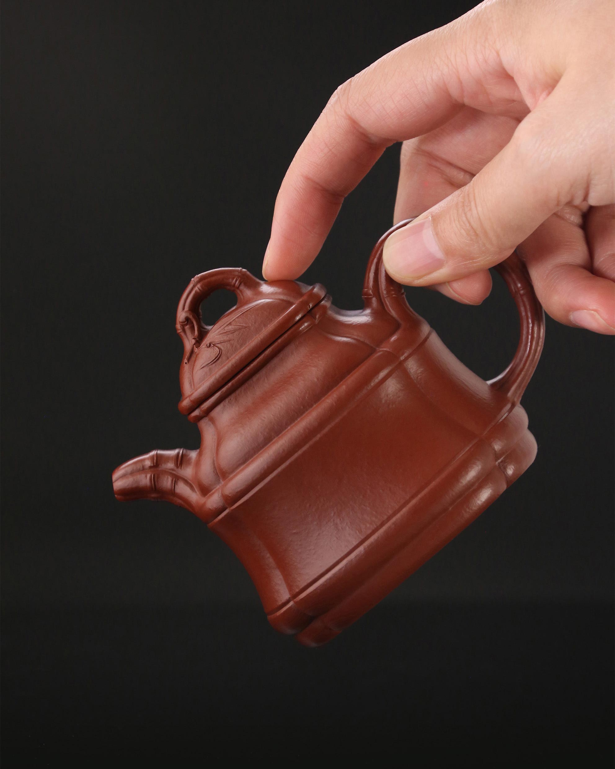 小煤窑朱泥竹鼎壶