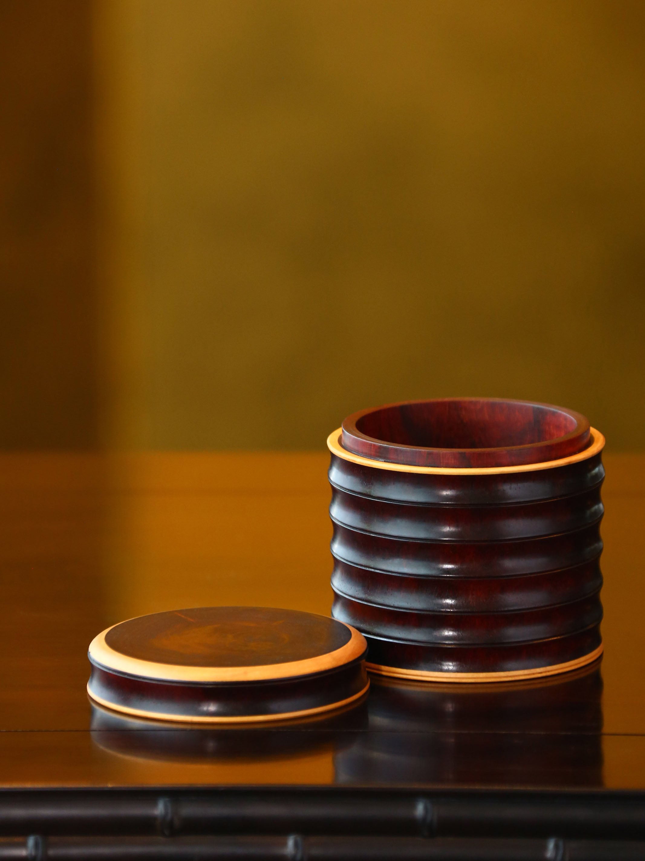 小叶紫檀/黄杨竹节 茶叶罐