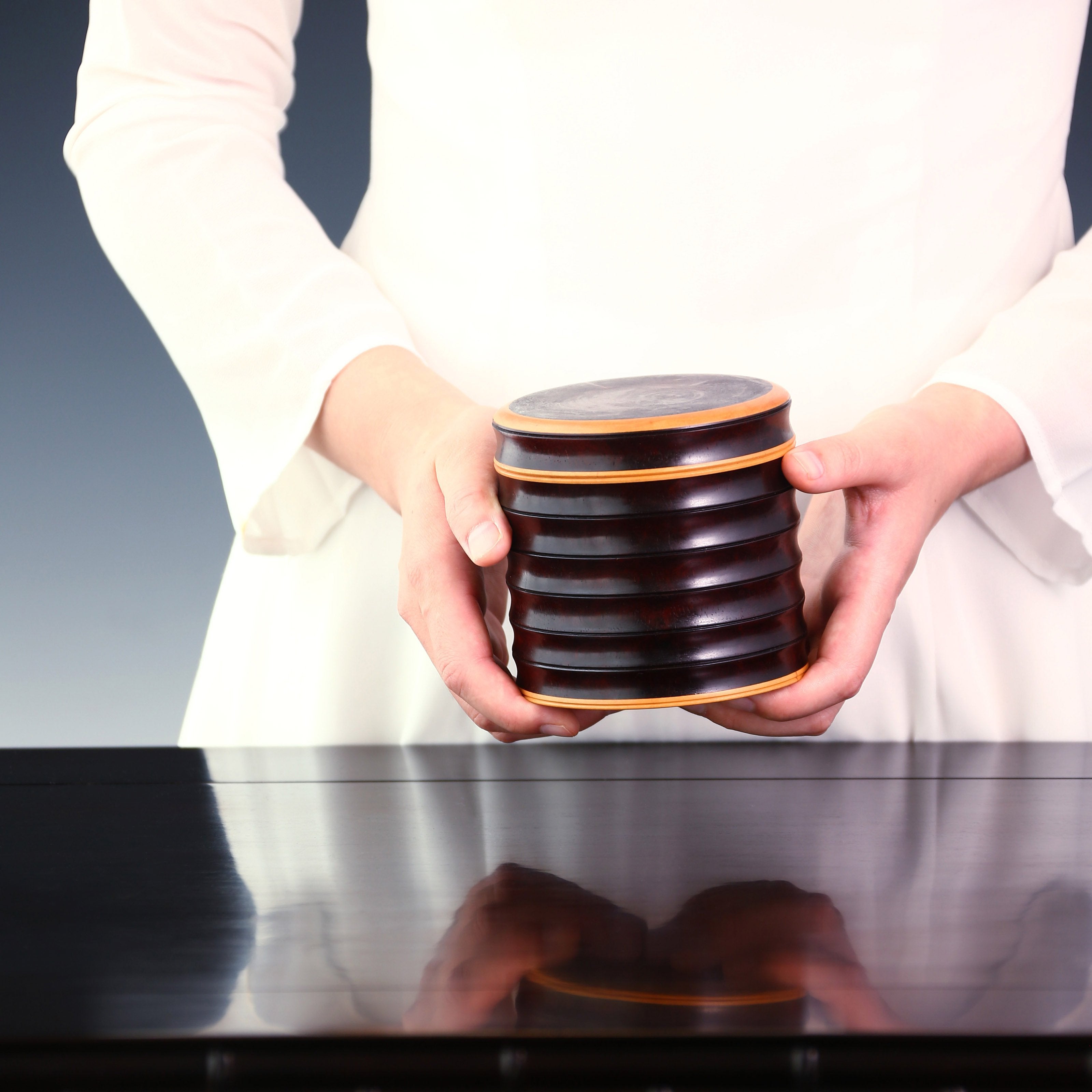 小叶紫檀/黄杨竹节 茶叶罐