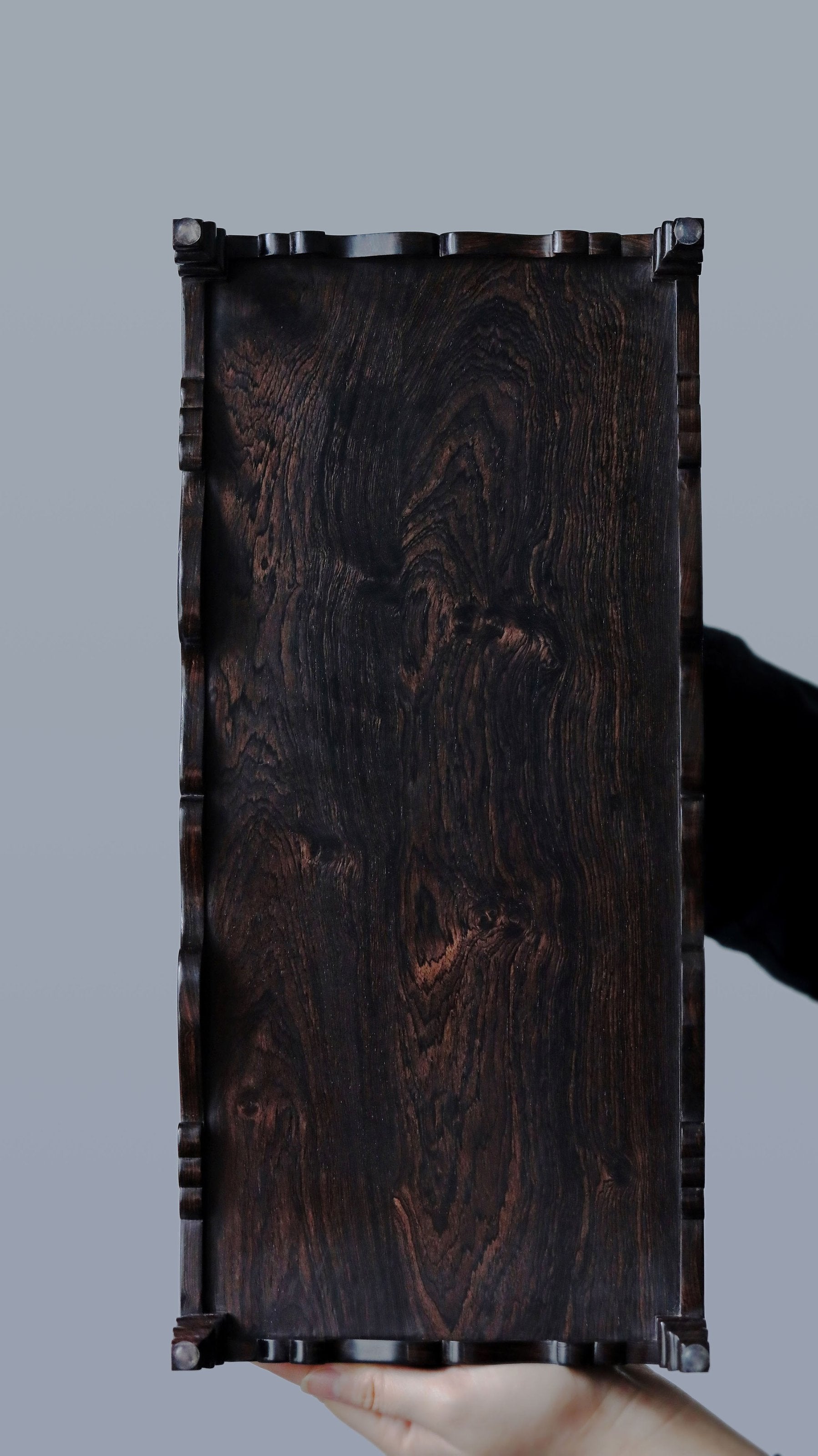 紫光檀如意卷草都承盘